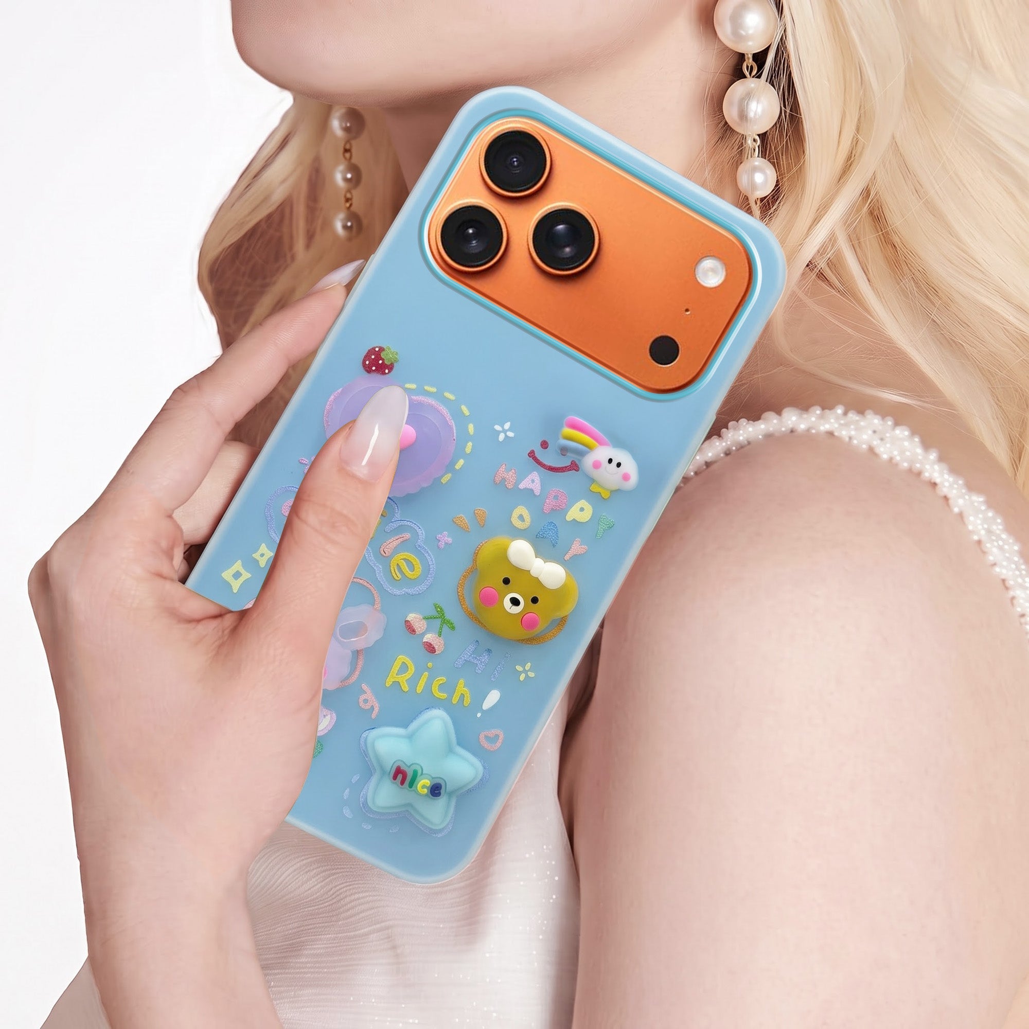 For Apple iPhone 17 Pro Max Back Cover Case (3D Cute Cartoons | Hard Back Side Soft | Matte Premium Finish | HD Printing)