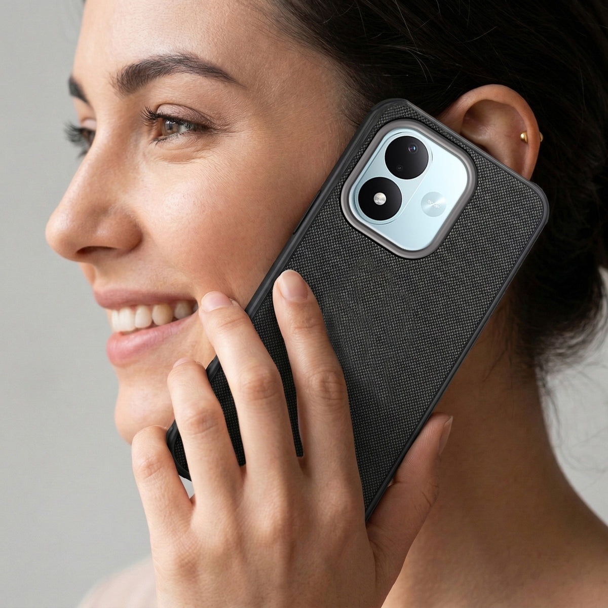 For Redmi Note 17 5G Back Cover Case Rubberised (Textured Grip Design| Micro-Fiber Cloth Inside | Slim and Light Weight | Soft Touch and Feel)