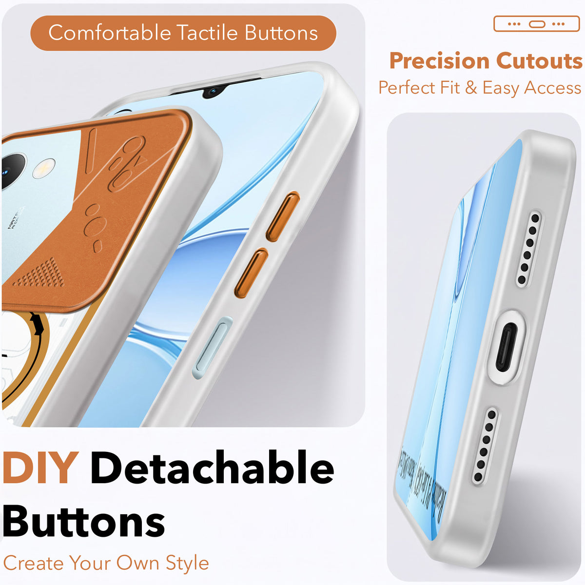 For Realme P4 Lite 5G | Narzo 100 Lite 5G Metallic Back Cover Case (Metallic Camera Protection & Buttons | Translucent Milky Shade | Hard Polycarbonate)