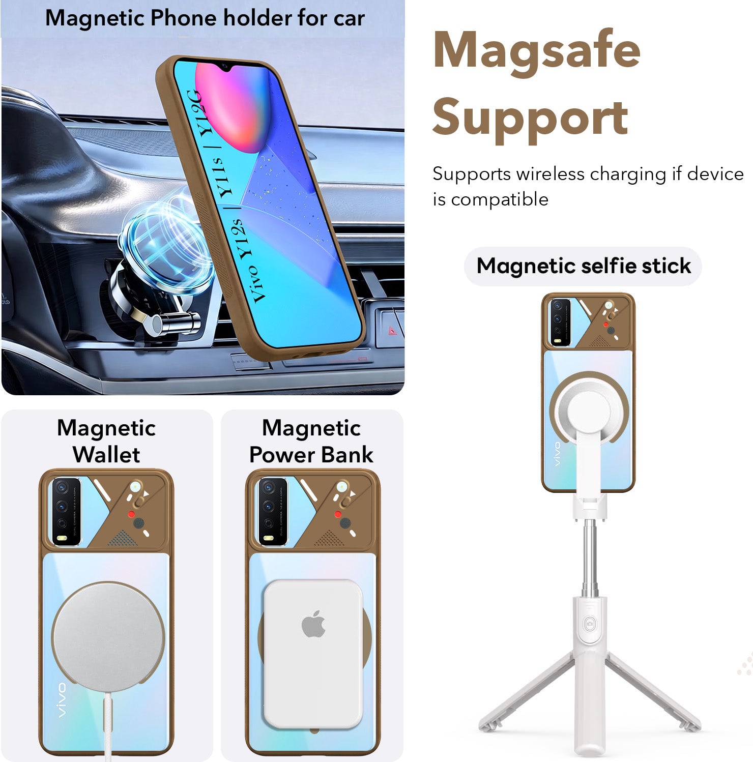 For Vivo Y12s | Y11s | Y12G Back Cover Case Lifetime Anti-Yellow Clear (Camera Protection | Side Grip | Wireless MagSafe Compatible)