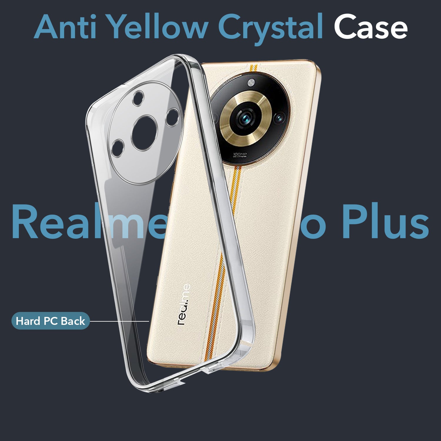For Realme 11 Pro 5G | Realme 11 Pro Plus 5G Back Cover Case Lifetime Anti-Yellow Clear (Sleek Hard Crystal | Shockproof and Camera Protection)