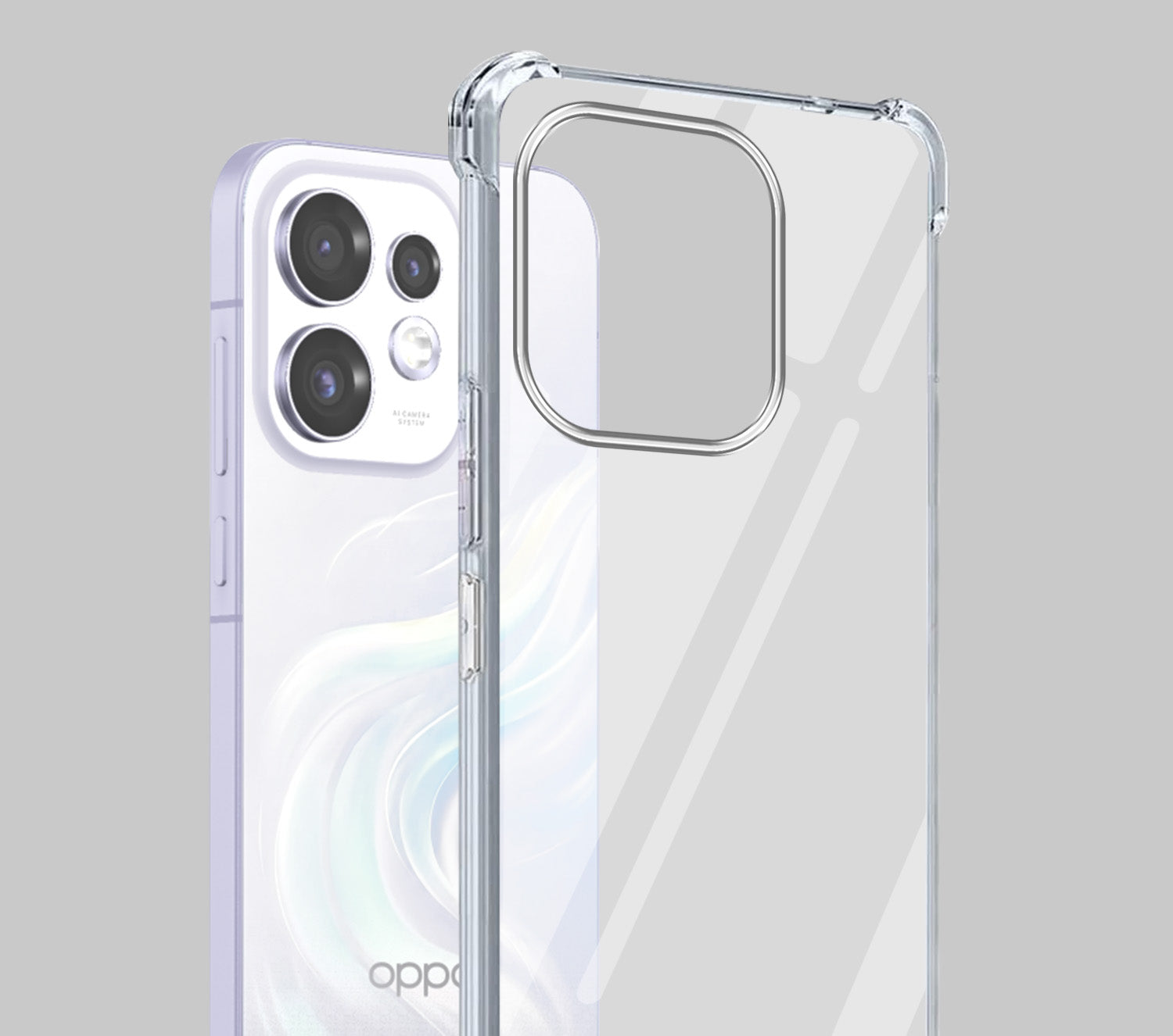 For Oppo Reno 16 Back Cover Shockproof Crystal-Clear (Drop & Camera Protection | Hard Polycarbonate)