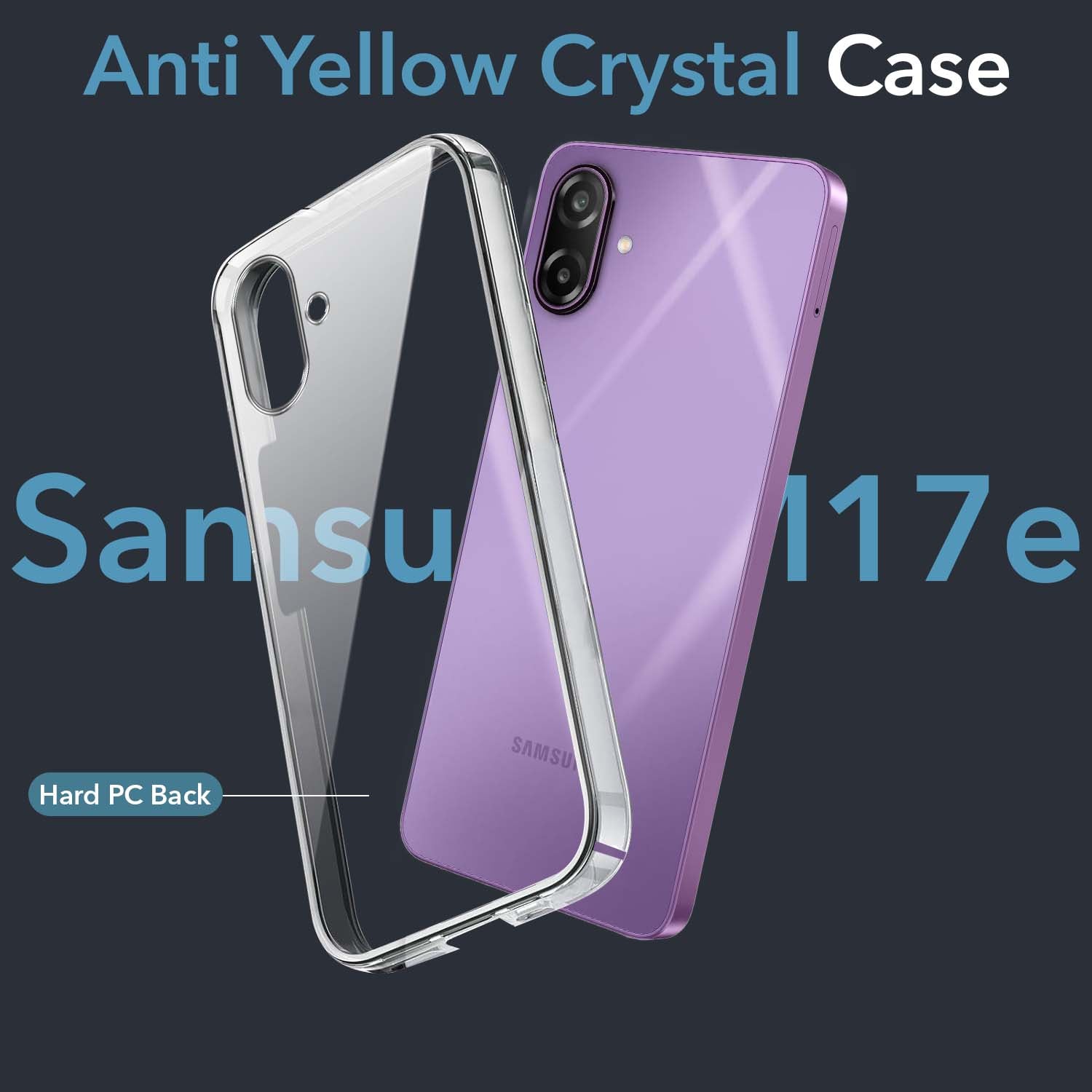 For Samsung Galaxy M17e Back Cover Case Lifetime Anti-Yellow Clear (Sleek Hard Crystal | Shockproof and Camera Protection)