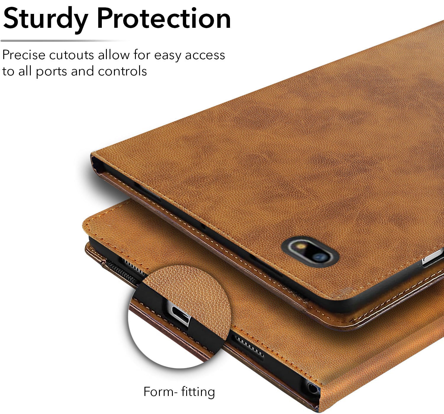 For Acer One 8 8 Inch Flip Cover Folio Cover (PU Matte Leather | Multi-Angle Smart Stand | Card Storage Slots | Silicone Back Pouch)