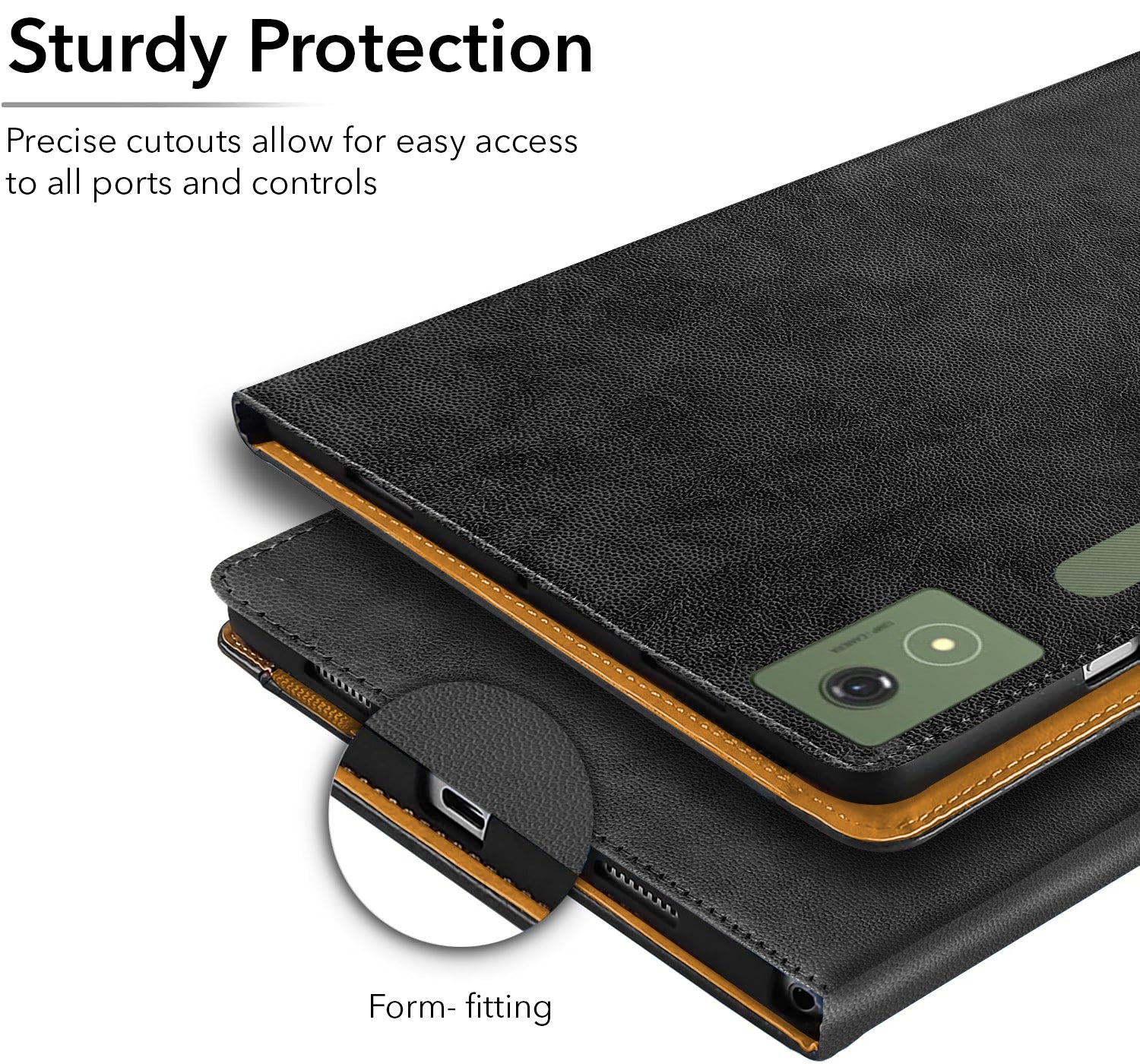 For Motorola Moto Pad 60 Pro 12.7 Inch Flip Cover Folio Cover (PU Leather | Multi-Angle Smart Stand | Card Storage Slots | Silicone Back Pouch)