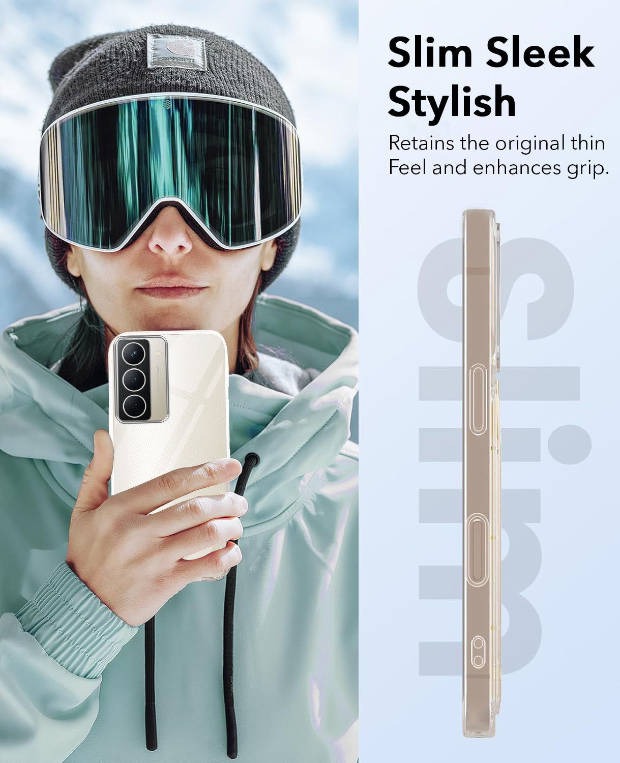 For Realme Narzo 80x Combo with Back Cover and 9H Tempered Glass (Lifetime Anti-Yellow | Sleek Hard Crystal | Oleophobic Coating Screen Glass)