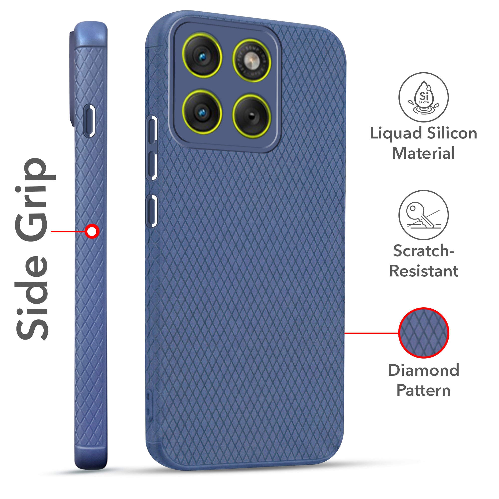 For Motorola Moto Edge 70 Combo with Back Cover and 9H Tempered Glass (Liquid Silicone | Camera Protection | Oleophobic Coating Screen Glass)