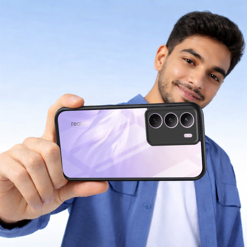For Realme C75 5G Combo with Back Cover and 9H Tempered Glass (Lifetime Anti-Yellow | Crystal Clear Shockproof | Oleophobic Coating Screen Glass)