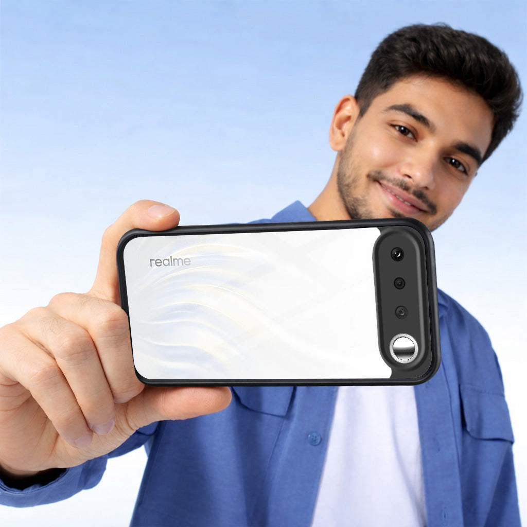 For Realme 16 Combo with Back Cover and 9H Tempered Glass (Lifetime Anti-Yellow | Crystal Clear Shockproof | Oleophobic Coating Screen Glass)