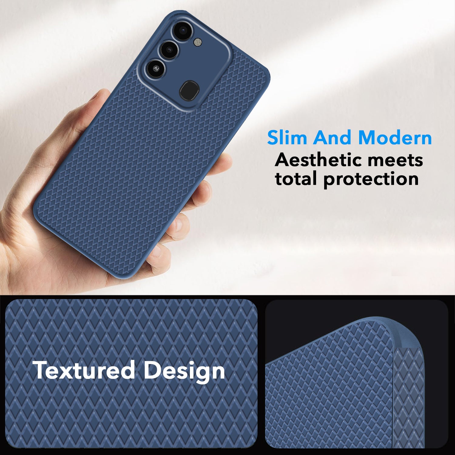 For Tecno Spark 8C Back Cover Case (Liquid Silicone | Side Grip | Camera Protection)