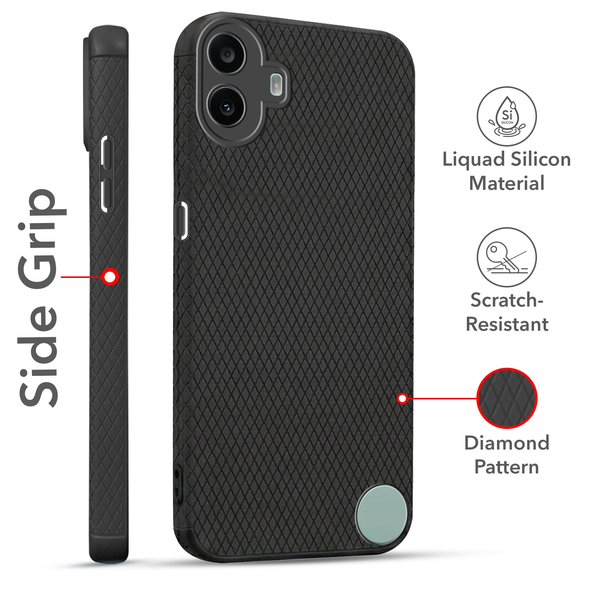 For Nothing CMF Phone 1 Combo with Back Cover and 9H Tempered Glass (Liquid Silicone | Camera Protection | Oleophobic Coating Screen Glass)