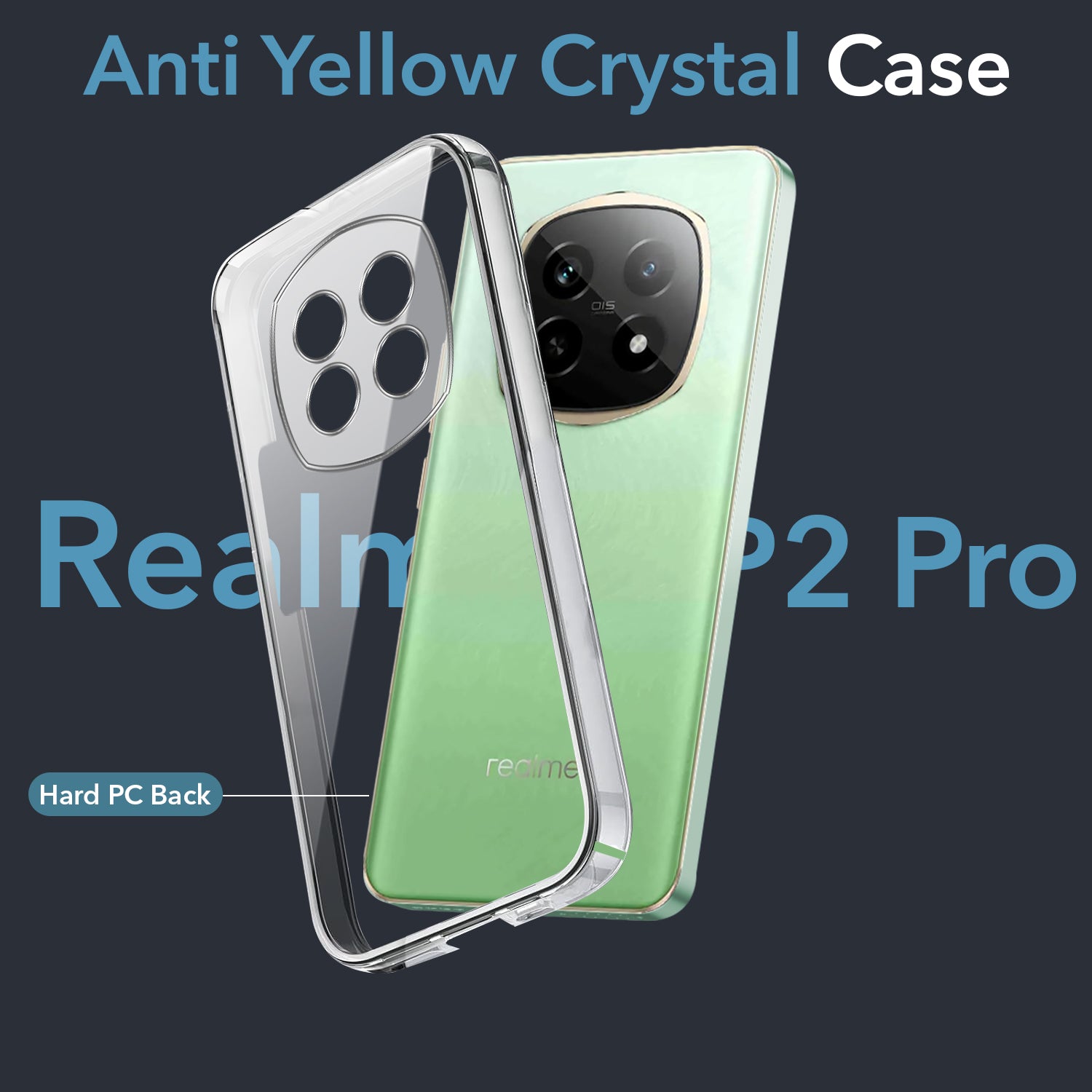 For Realme P2 Pro Back Cover Case (Hard Anti Yellow Clear Case | Sleek Hard Crystal Clear | Drop & Camera Protection | Shockproof Polycarbonate)
