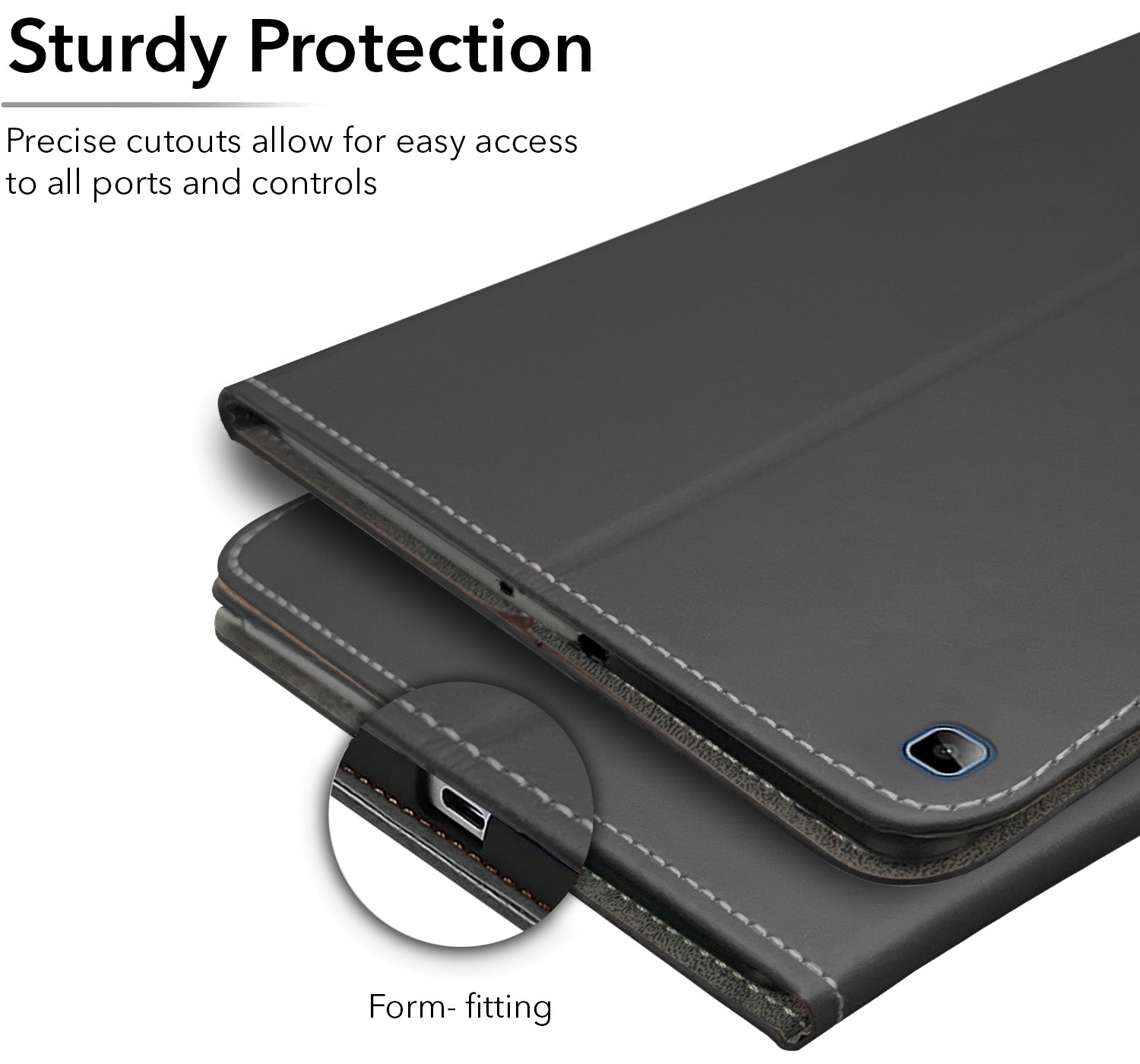 For Flip Cover Folio Case Honor Pad X8 10 Inch AGM3-W09HN (PU Matte Leather | Multi-Angle Smart Stand | Card Storage Slots | Silicone Back Pouch)