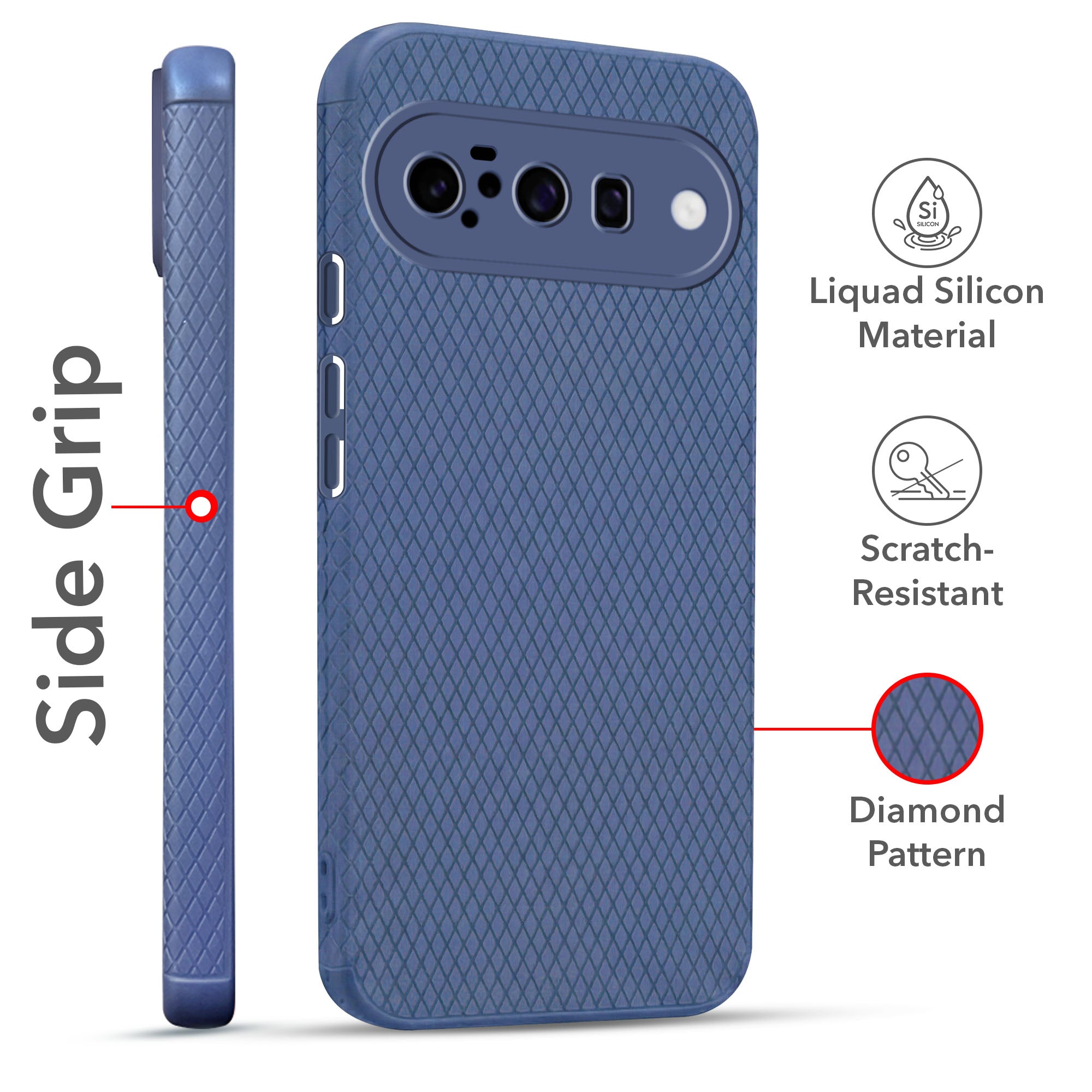 For Google Pixel 10 Combo with Back Cover and 9H Tempered Glass (Liquid Silicone | Camera Protection | Oleophobic Coating Screen Glass)