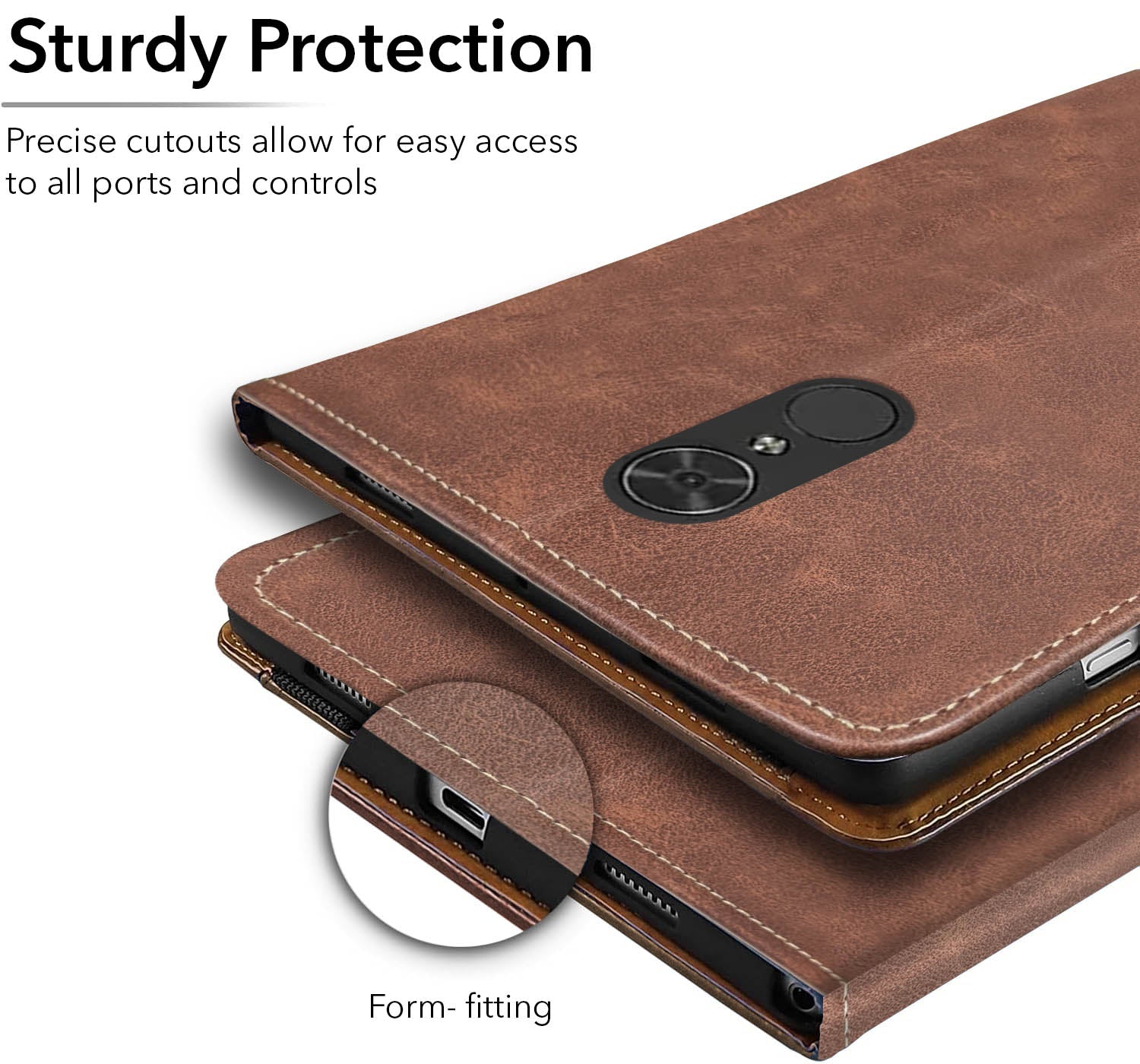 For Flip Cover Folio Case Lenovo Tab V7 (PB-6505M, PB-6505MC) 8 Inch (PU Leather | Multi-Angle Smart Stand | Card Storage Slots | Silicone Back Pouch)