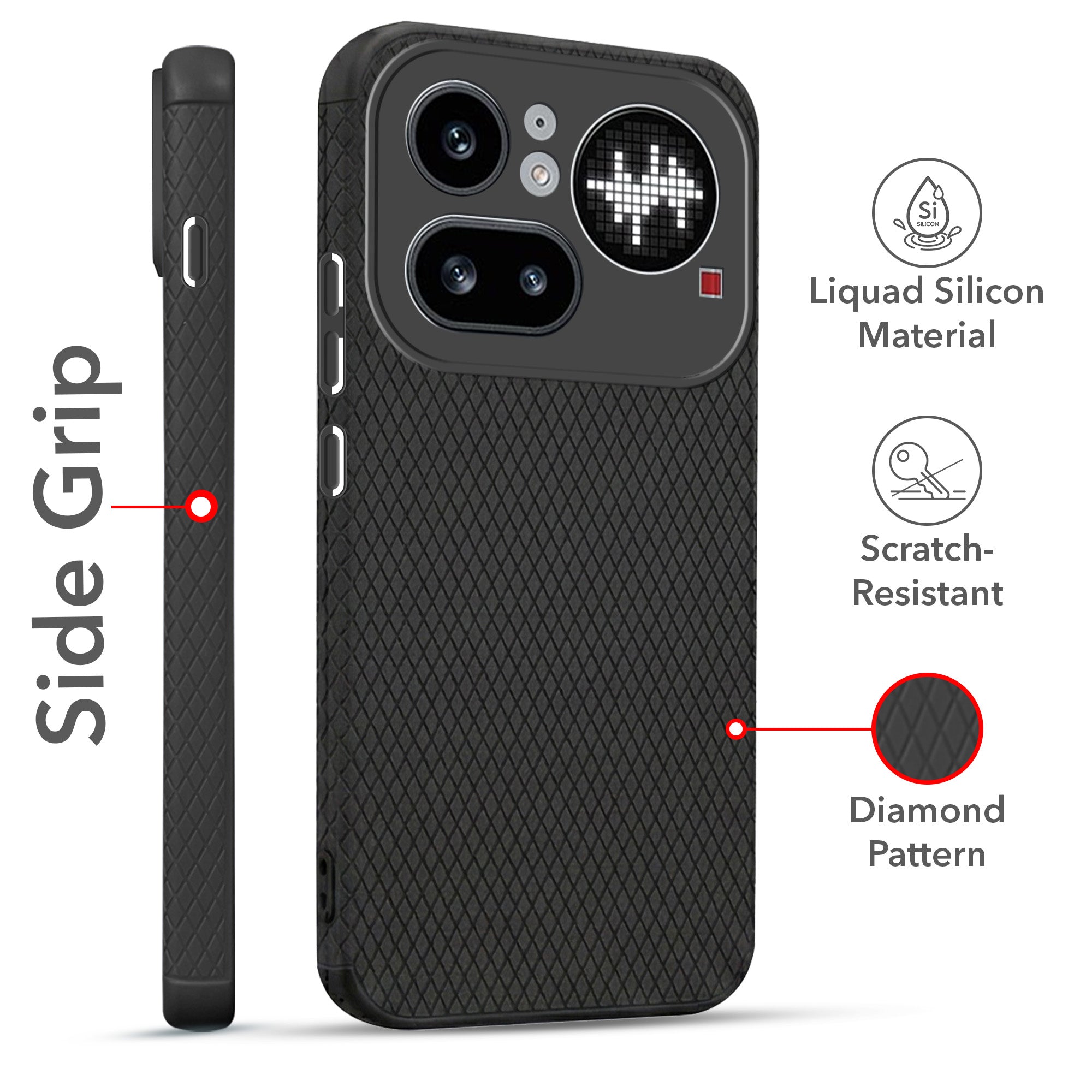 For Nothing Phone 4A Pro 5G Combo with Back Cover and 9H Tempered Glass (Liquid Silicone | Camera Protection | Oleophobic Coating Screen Glass)