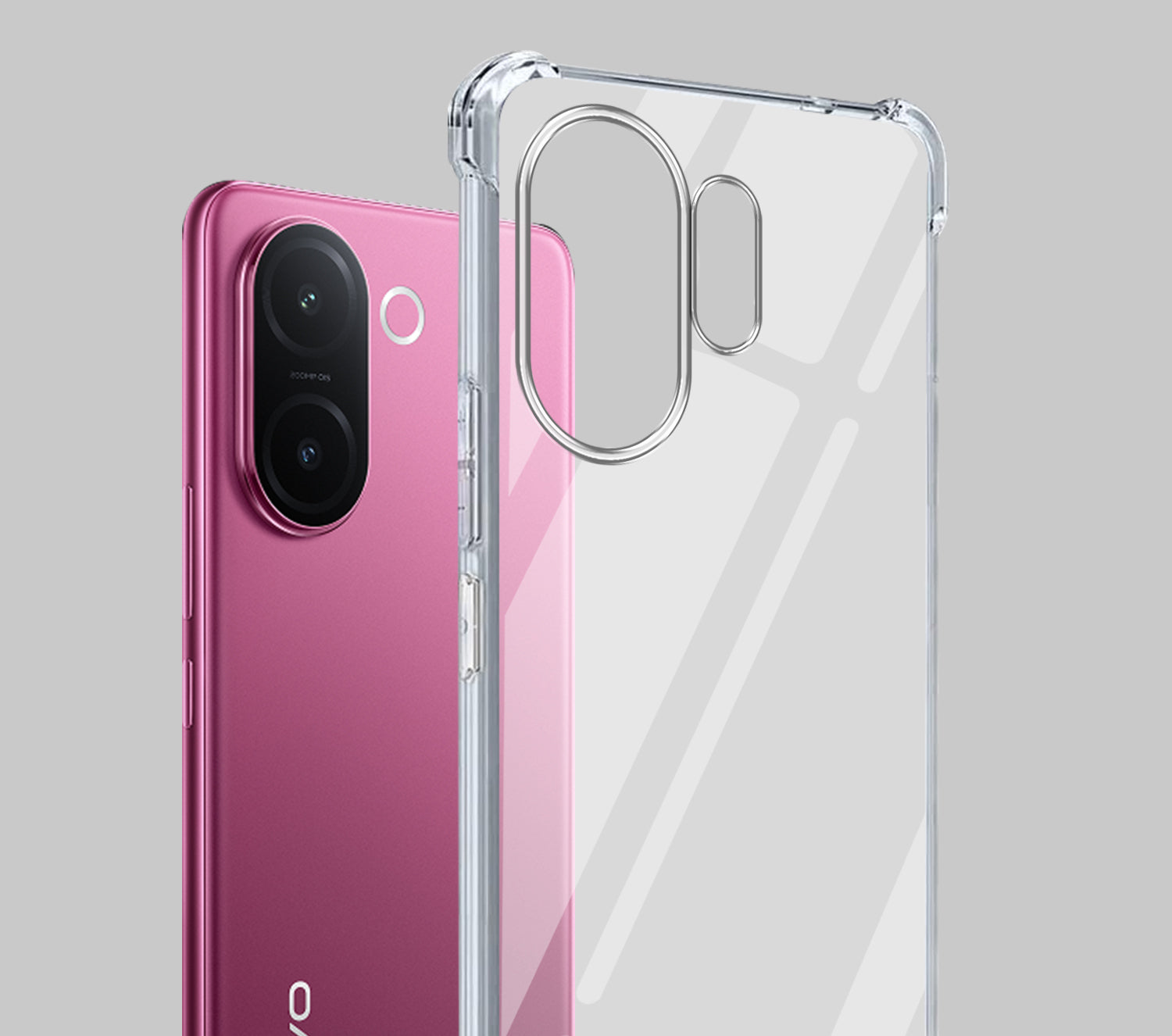 For Vivo V60e Shockproof Crystal-Clear Back Cover ( Drop & Camera Protection | Hard Polycarbonate)