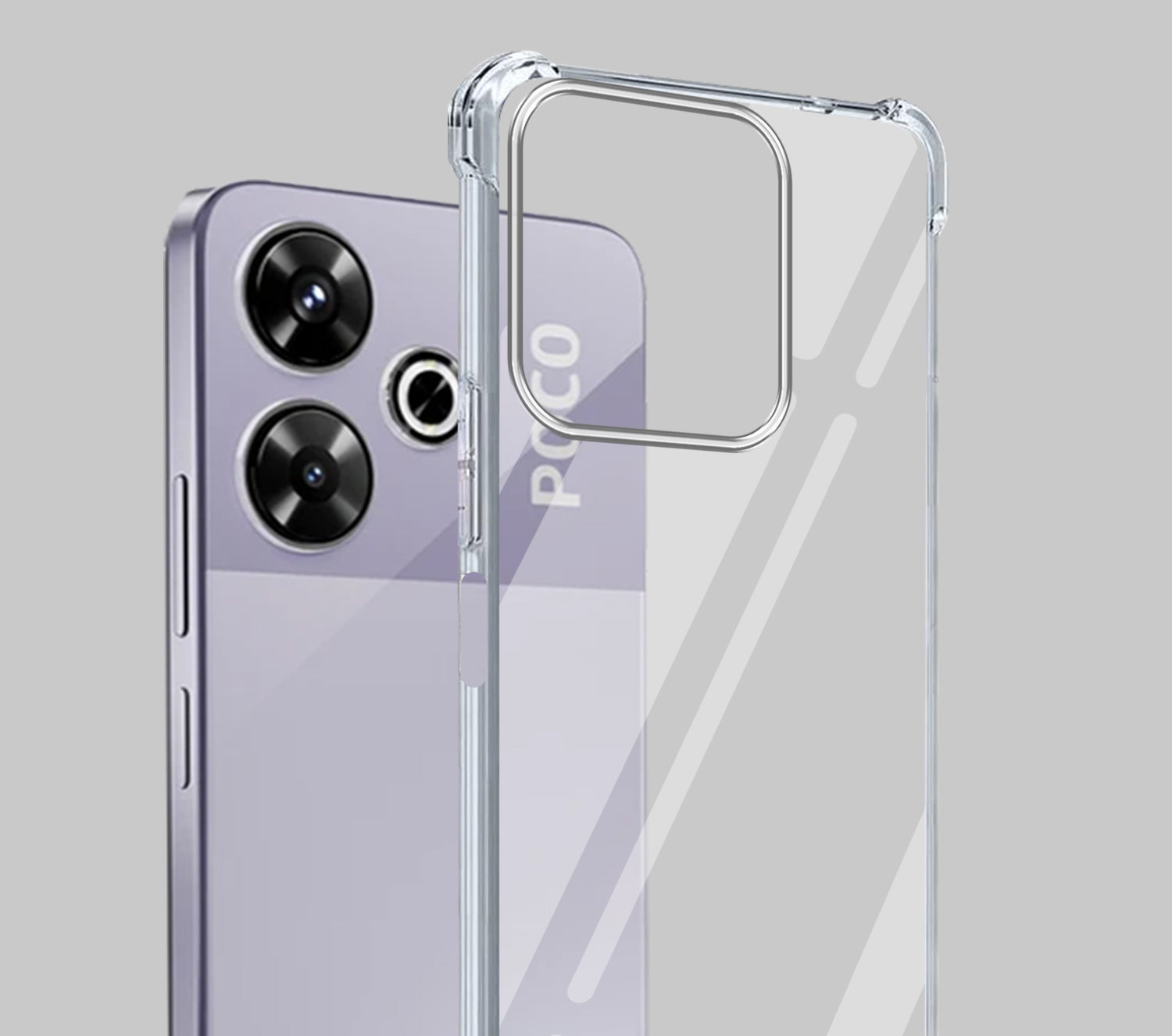 For Poco M6 Plus 5G Back Cover Shockproof Crystal-Clear (Drop & Camera Protection | Hard Polycarbonate)