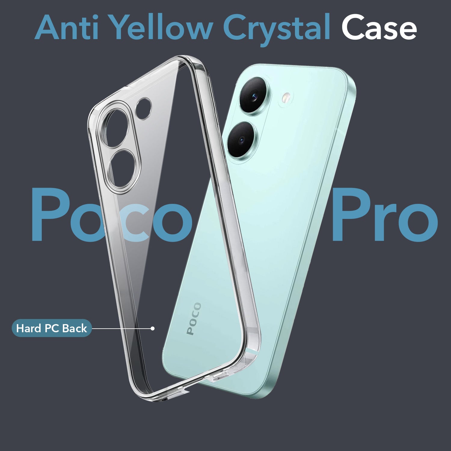 For Poco X8 Pro Back Cover Case Lifetime Anti-Yellow Clear (Sleek Hard Crystal | Shockproof and Camera Protection)