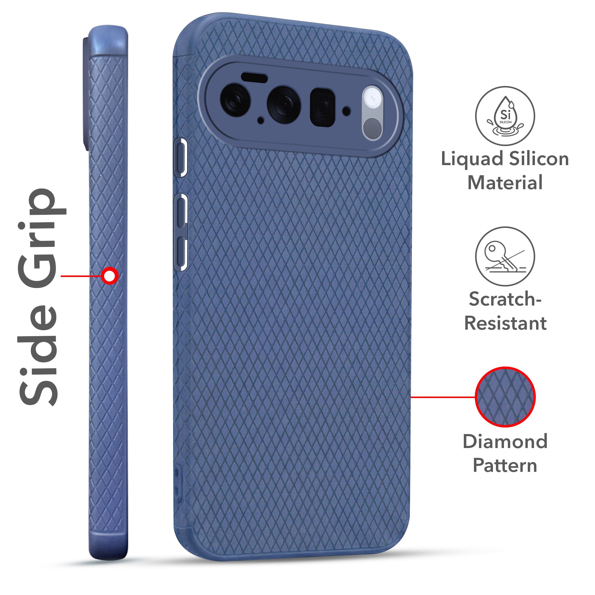 For Google Pixel 10 Pro Combo with Back Cover and 9H Tempered Glass (Liquid Silicone | Camera Protection | Oleophobic Coating Screen Glass)