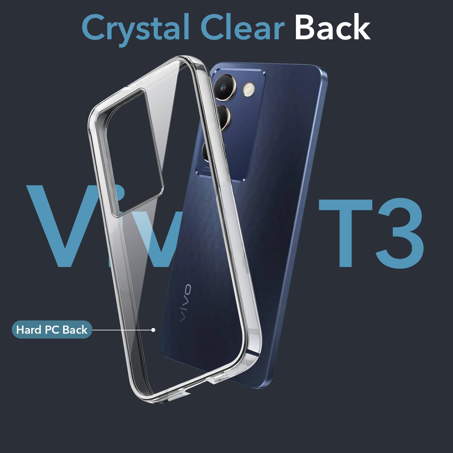 For Vivo T3 5G Back Cover Case (Hard Anti Yellow Clear Case | Drop & Camera Protection | Shockproof Polycarbonate)