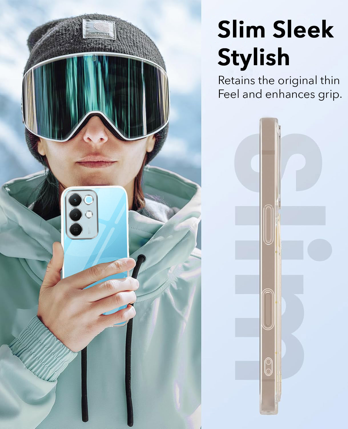 For Realme 15X Combo with Back Cover and 9H Tempered Glass (Lifetime Anti-Yellow | Sleek Hard Crystal | Oleophobic Coating Screen Glass)