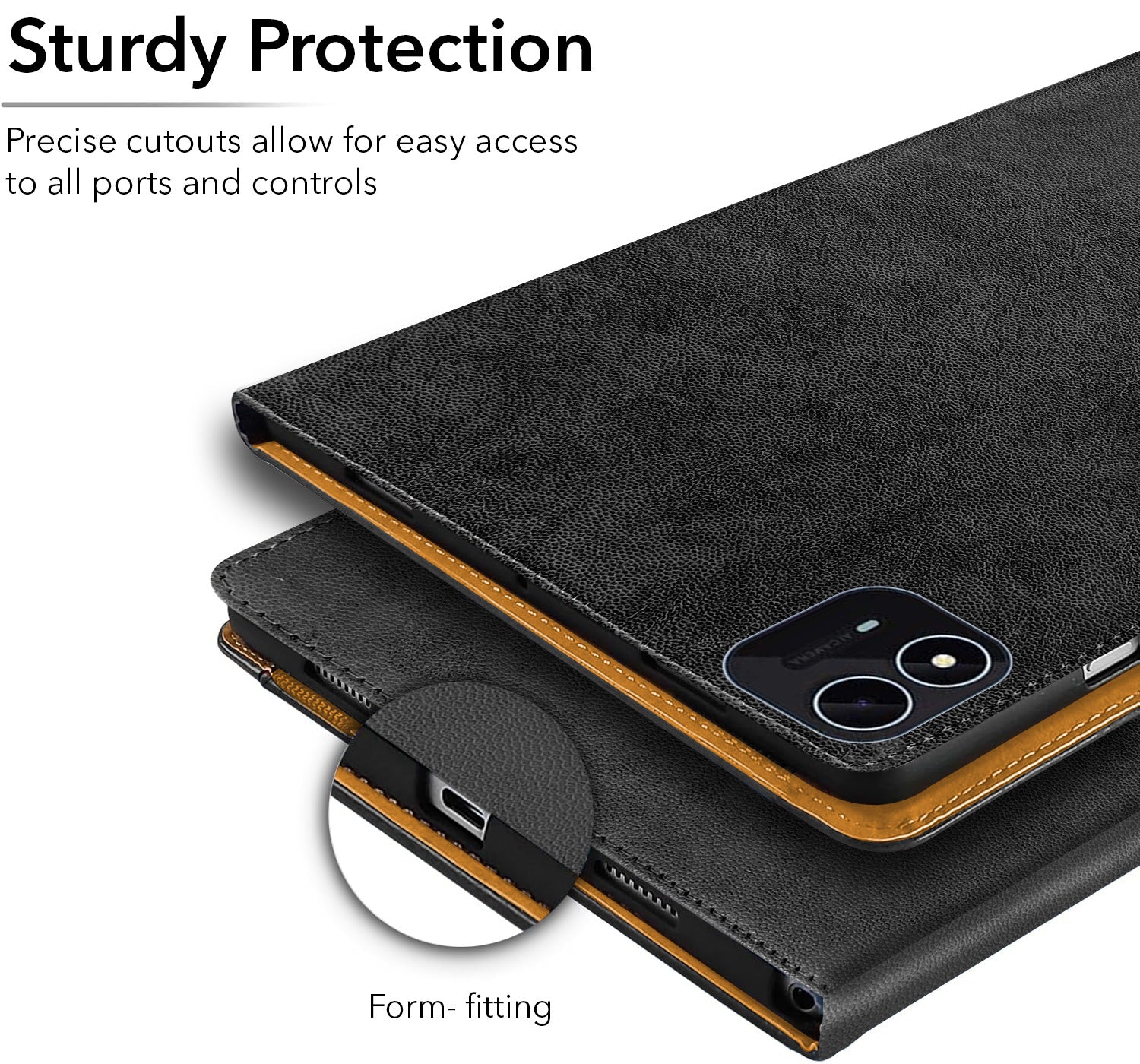 For Itel Pad One 10 Inch Flip Cover Folio Cover (PU Leather | Multi-Angle Smart Stand | Card Storage Slots | Silicone Back Pouch)
