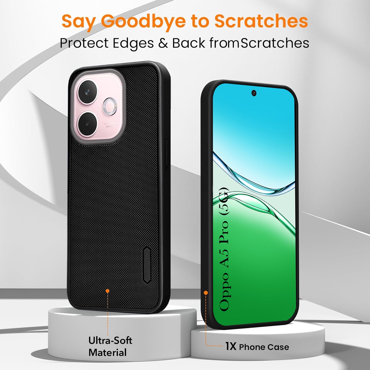For Oppo A5 Pro Combo (Textured Grip Design | Micro-Fiber Cloth Inside | Oleophobic Coating Screen Glass)