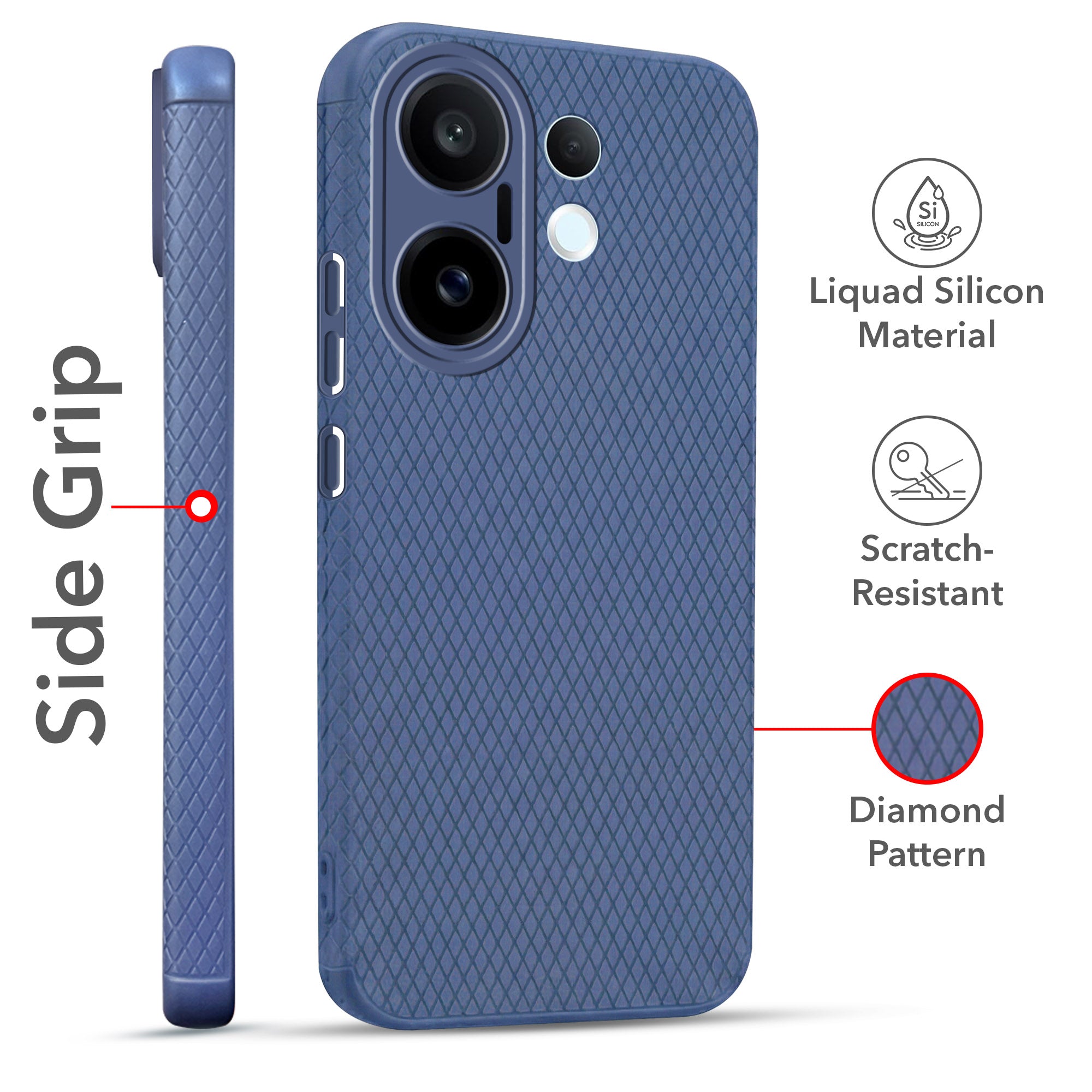 For Vivo X200 FE Combo with Back Cover and 9H Tempered Glass (Liquid Silicone | Camera Protection | Oleophobic Coating Screen Glass)