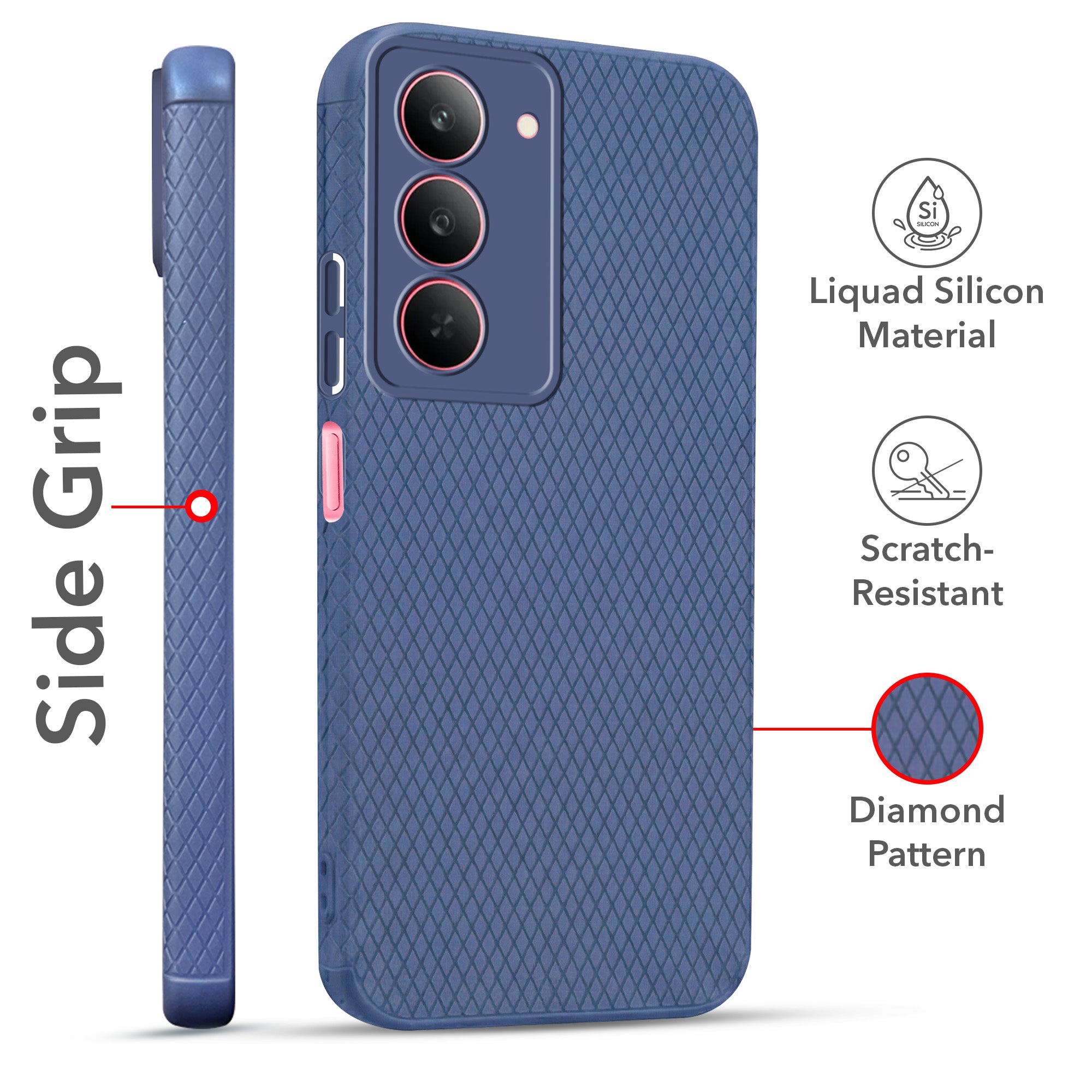 For Realme 14X Combo with Back Cover and 9H Tempered Glass (Liquid Silicone | Camera Protection | Oleophobic Coating Screen Glass)