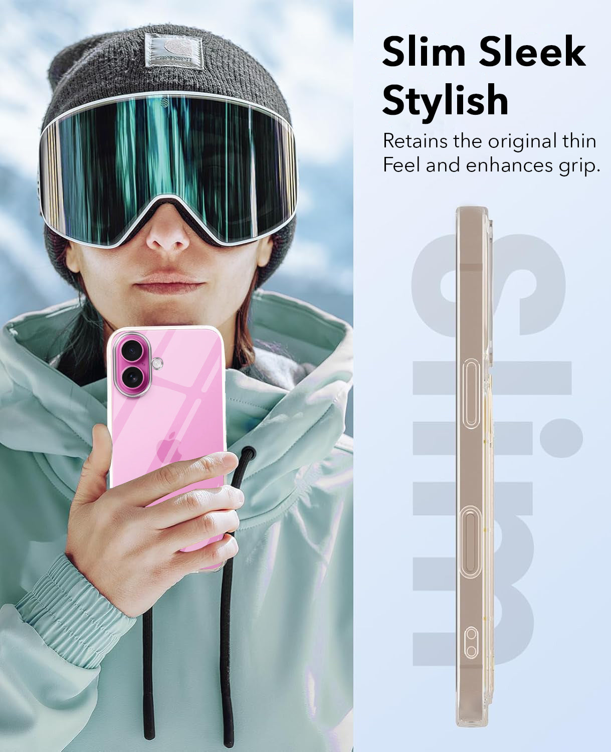 For Apple iPhone 16 Plus Combo with Back Cover and 9H Tempered Glass (Lifetime Anti-Yellow | Sleek Hard Crystal | Oleophobic Coating Screen Glass)