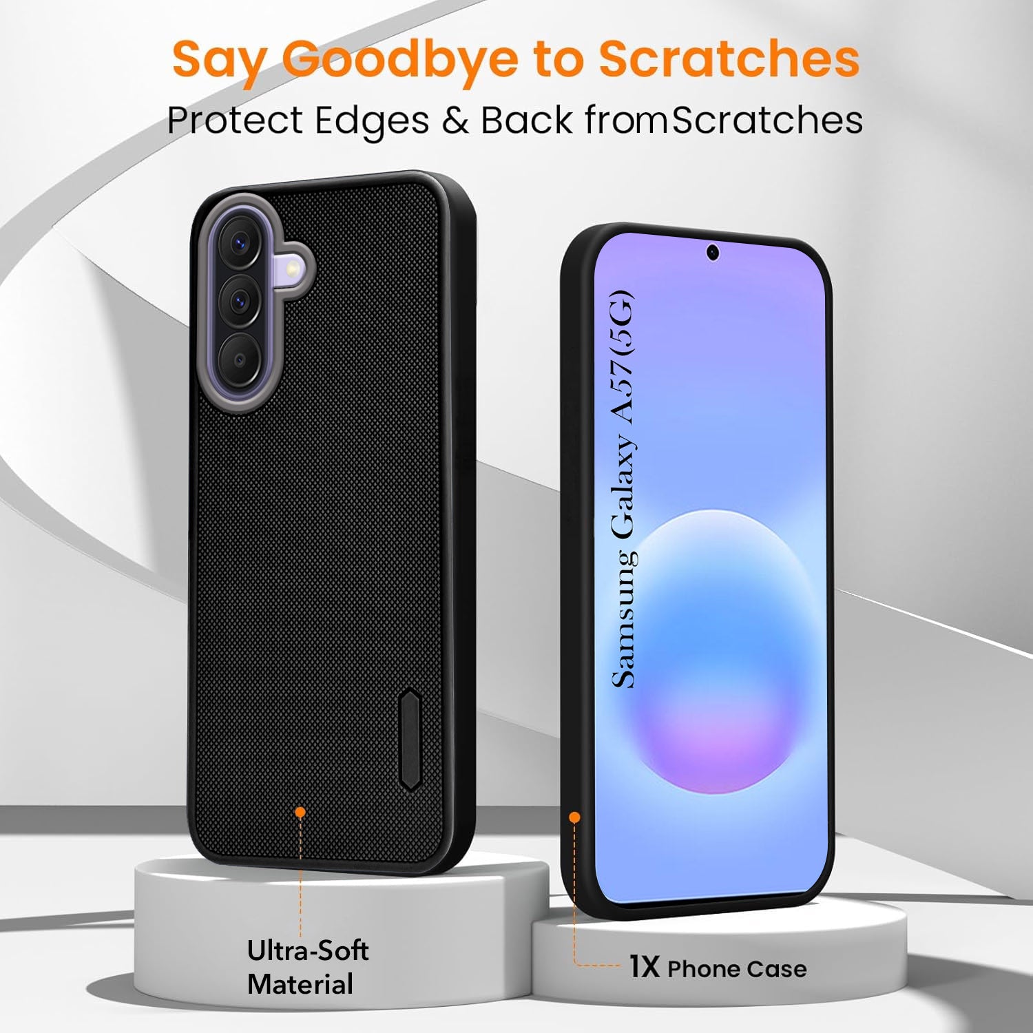 For Samsung Galaxy A57 5G Combo (Textured Grip Design | Micro-Fiber Cloth Inside | Oleophobic Coating Screen Glass)