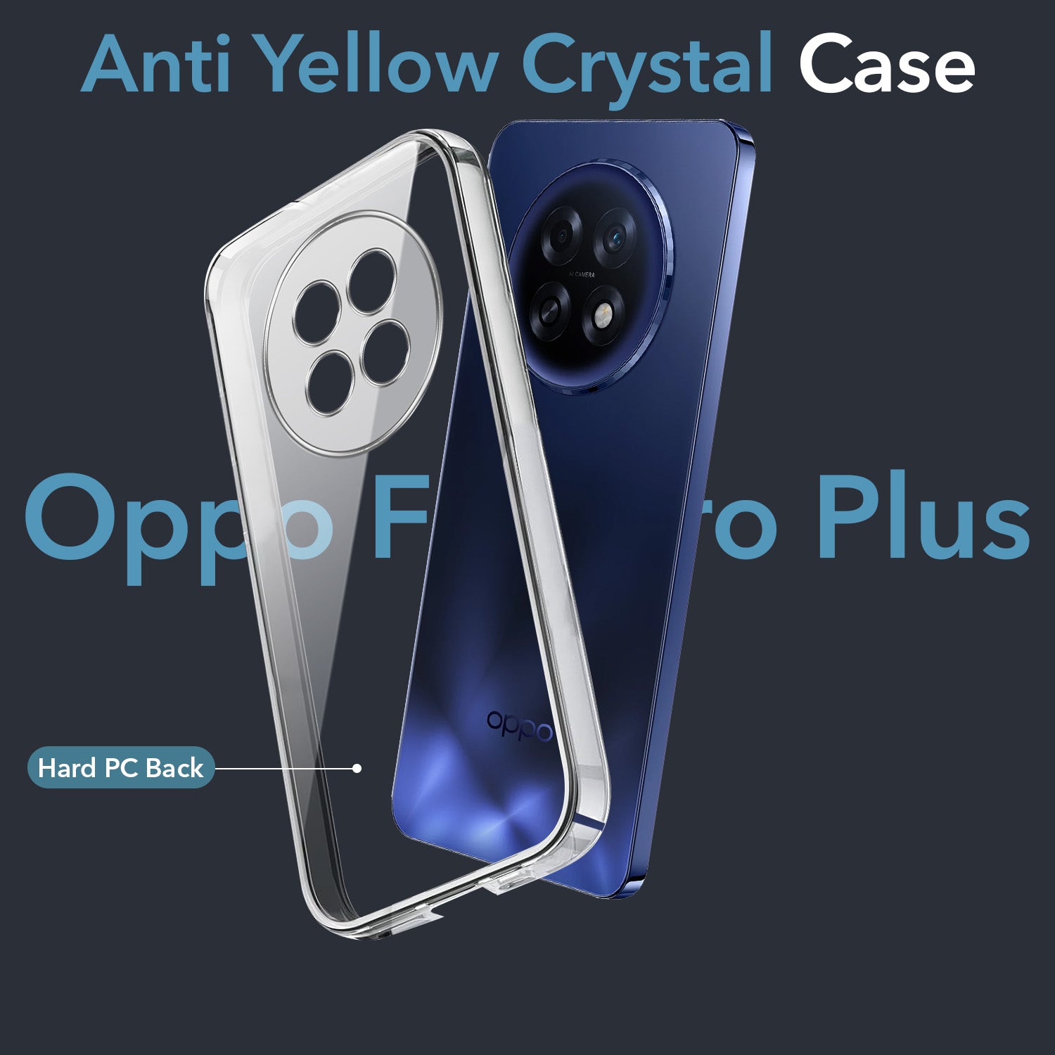 For Oppo F31 Pro Plus Back Cover Case Lifetime Anti-Yellow Clear (Sleek Hard Crystal | Shockproof and Camera Protection)