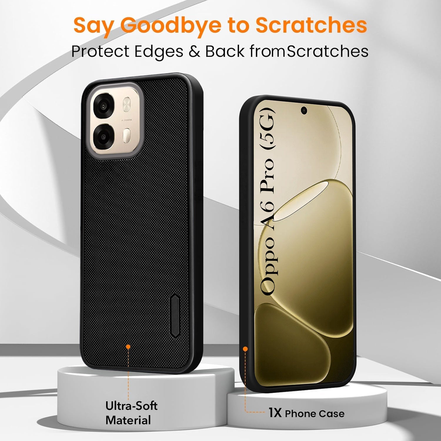 For Oppo A6 Pro Combo (Textured Grip Design | Micro-Fiber Cloth Inside | Oleophobic Coating Screen Glass)