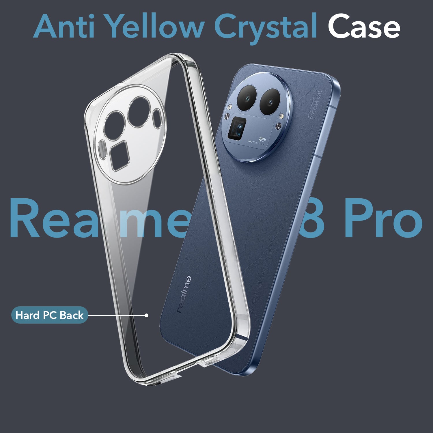 For Realme GT 8 Pro Back Cover Case Lifetime Anti-Yellow Clear (Sleek Hard Crystal | Shockproof and Camera Protection)