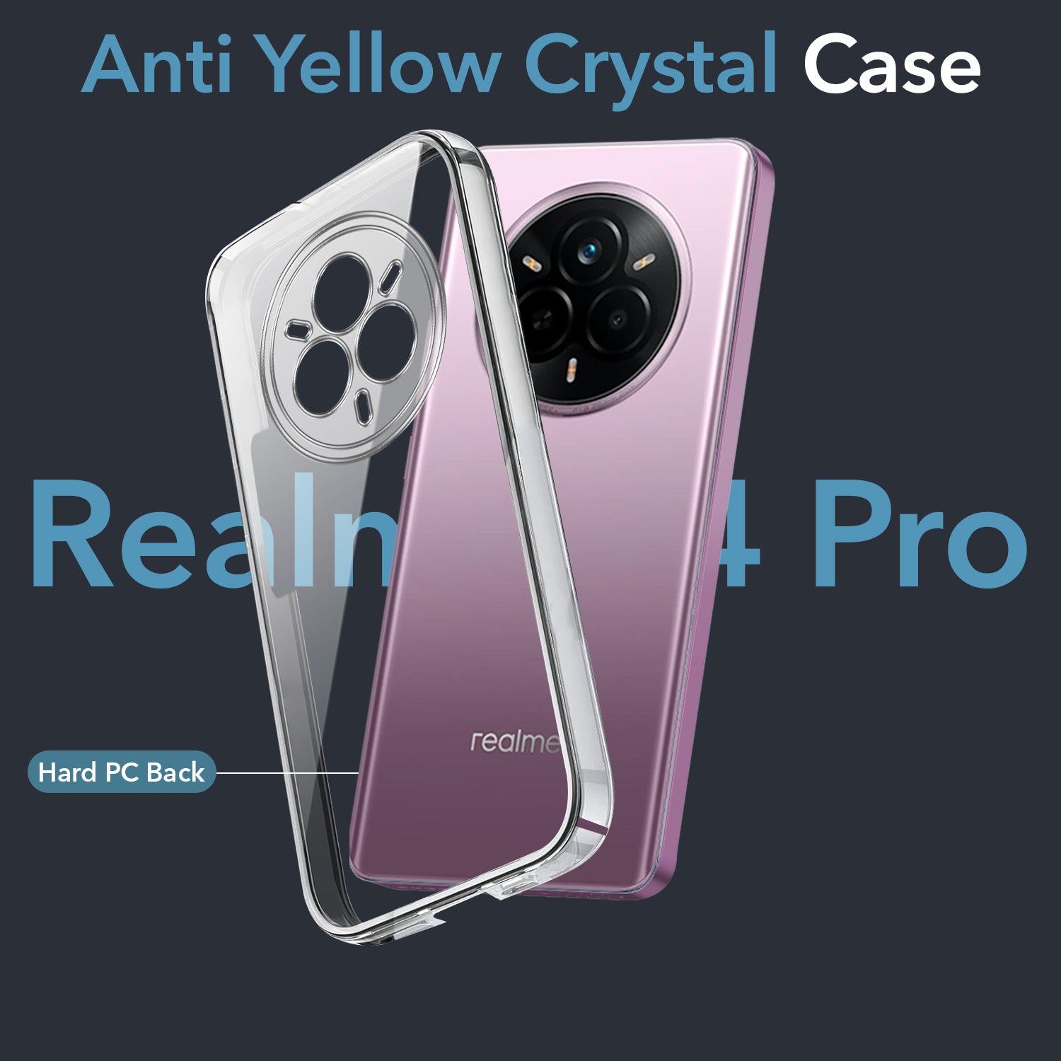 For Realme 14 Pro Lifetime Anti-Yellow Clear Back Cover Case (Sleek Hard Crystal | Shockproof and Camera Protection)