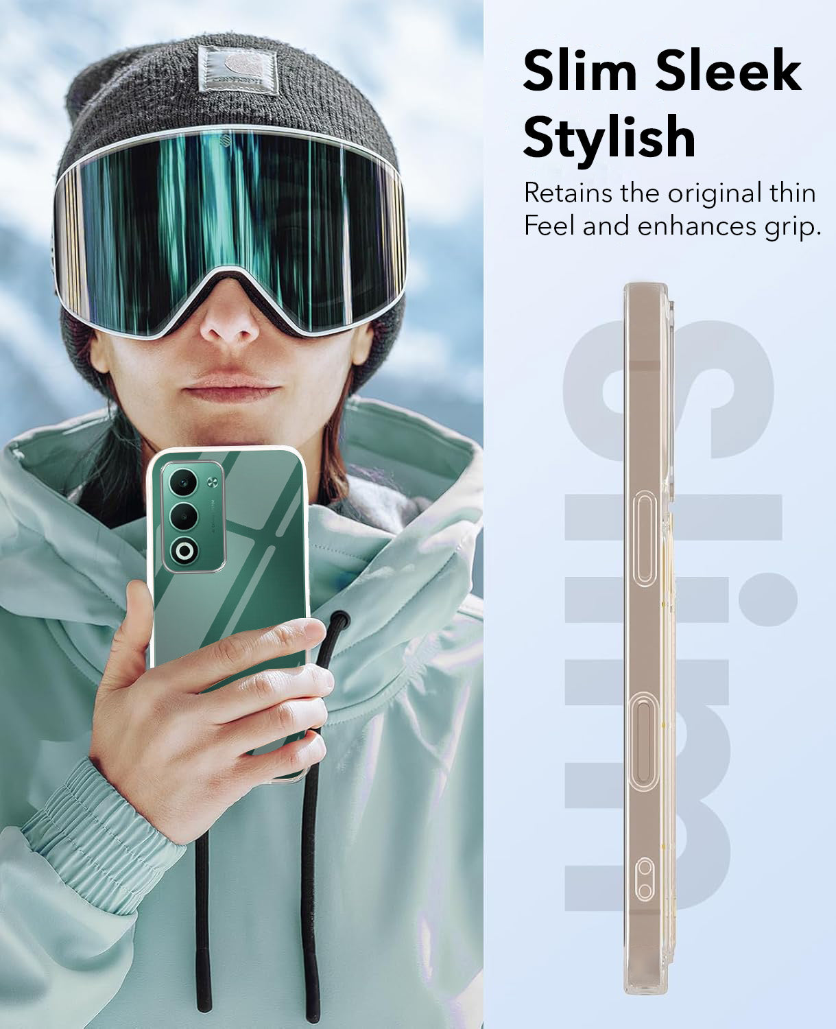For Oppo A5 5G Combo with Back Cover and 9H Tempered Glass (Lifetime Anti-Yellow | Sleek Hard Crystal | Oleophobic Coating Screen Glass)