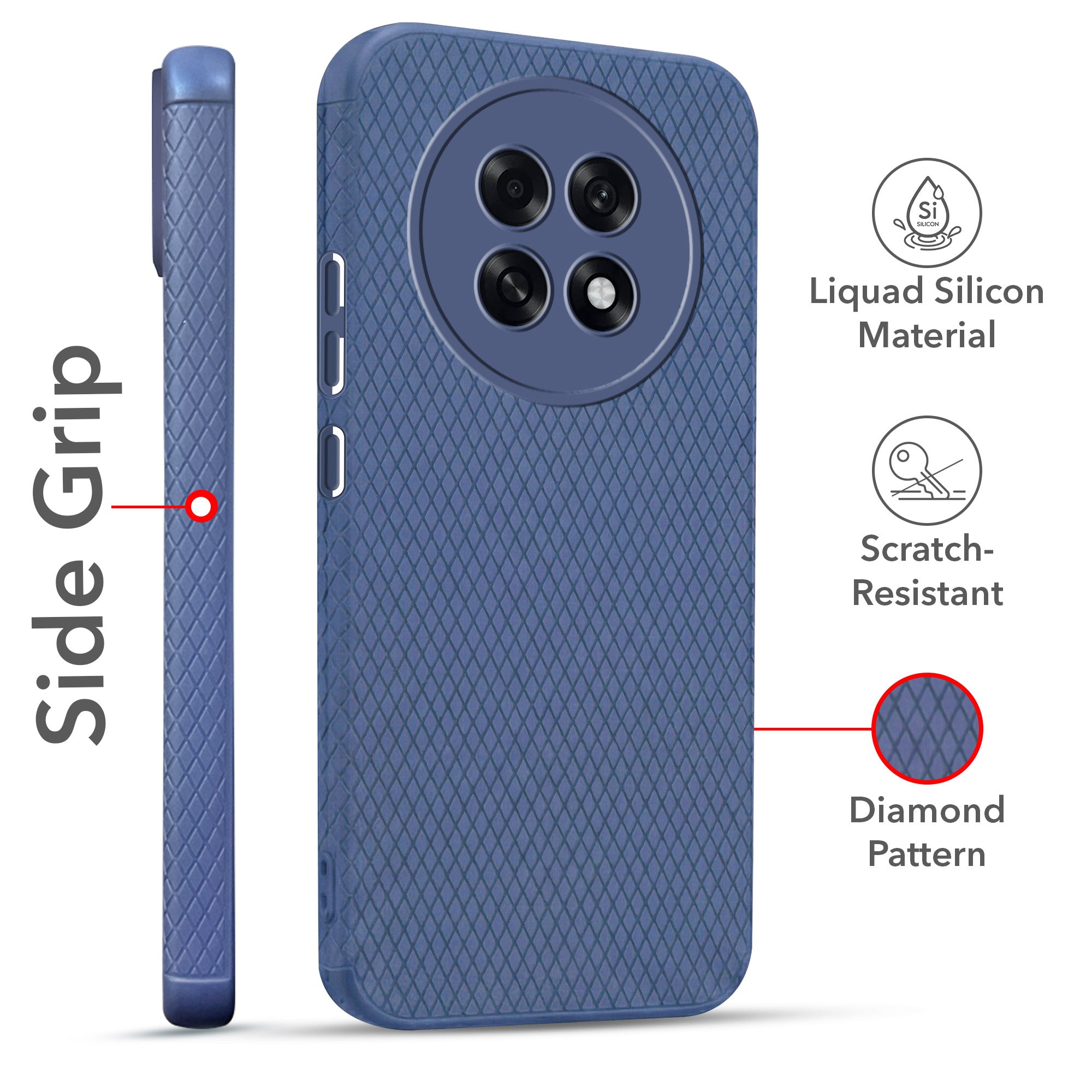 For Oppo F31 Pro Plus Combo with Back Cover and 9H Tempered Glass (Liquid Silicone | Camera Protection | Oleophobic Coating Screen Glass)