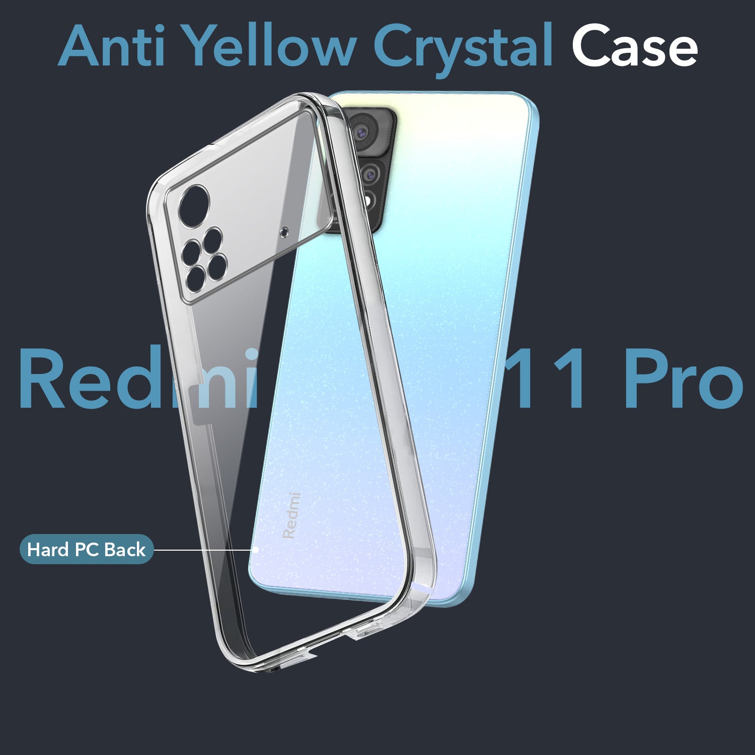 For Xiaomi Redmi Note 11 Pro |11 Pro 5G |11 Pro Plus 5G Back Cover Case (Hard Anti Yellow Clear Case | Drop & Camera Protection | Shockproof Polycarbonate)