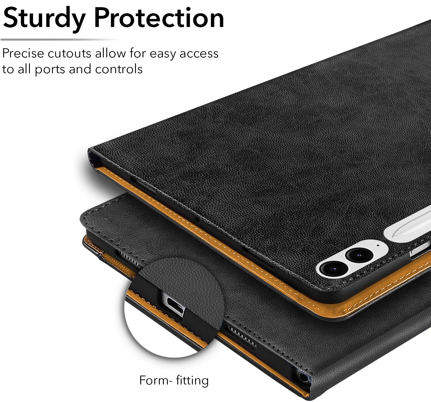For Samsung Galaxy Tab S9 FE Plus 12.4 Inch SM-X610/X616B Flip Cover Folio Cover (PU Leather | Multi-Angle Smart Stand | Card Storage Slots | Silicone Back Pouch)