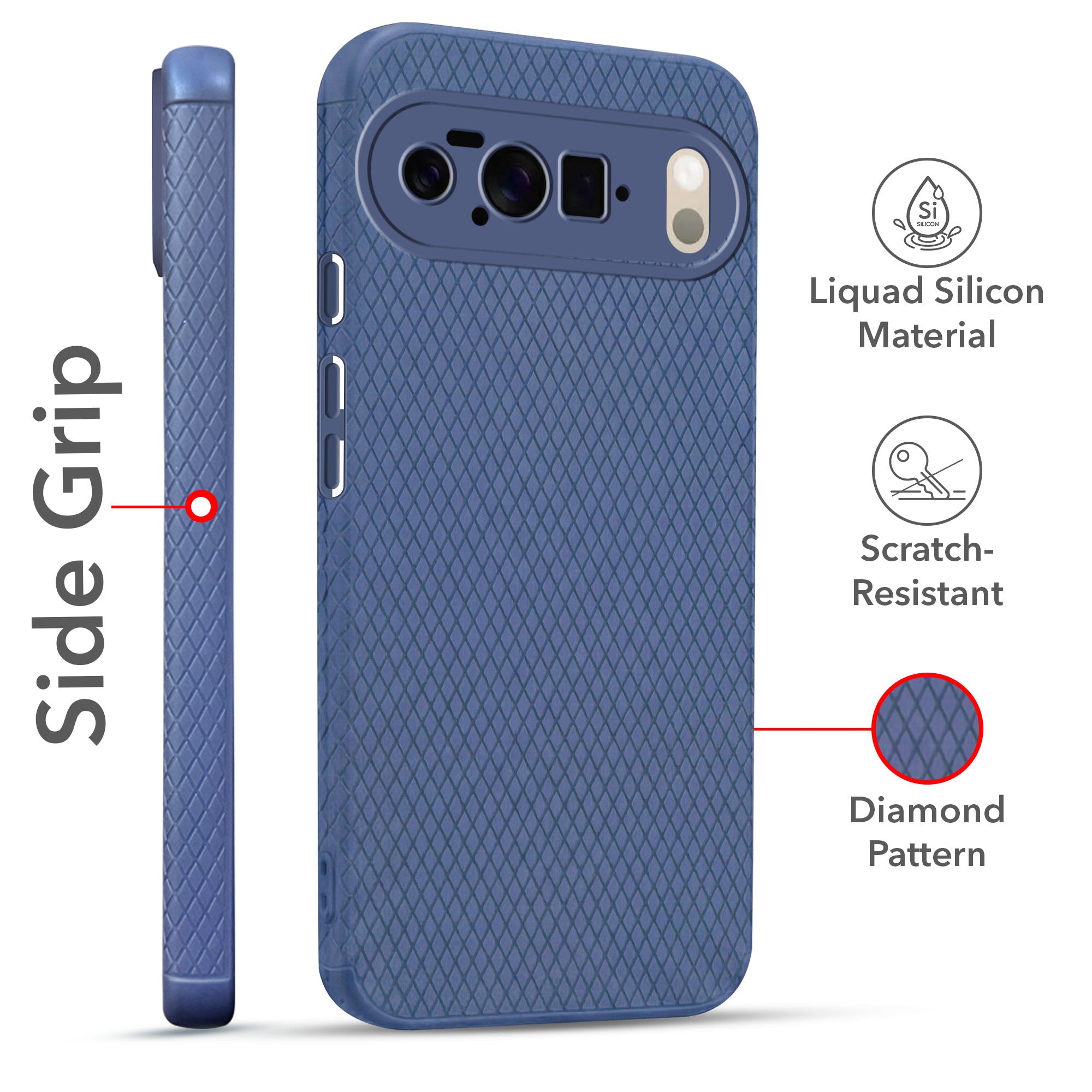 For Google Pixel 10 Pro XL Combo with Back Cover and 9H Tempered Glass (Liquid Silicone | Camera Protection | Oleophobic Coating Screen Glass)