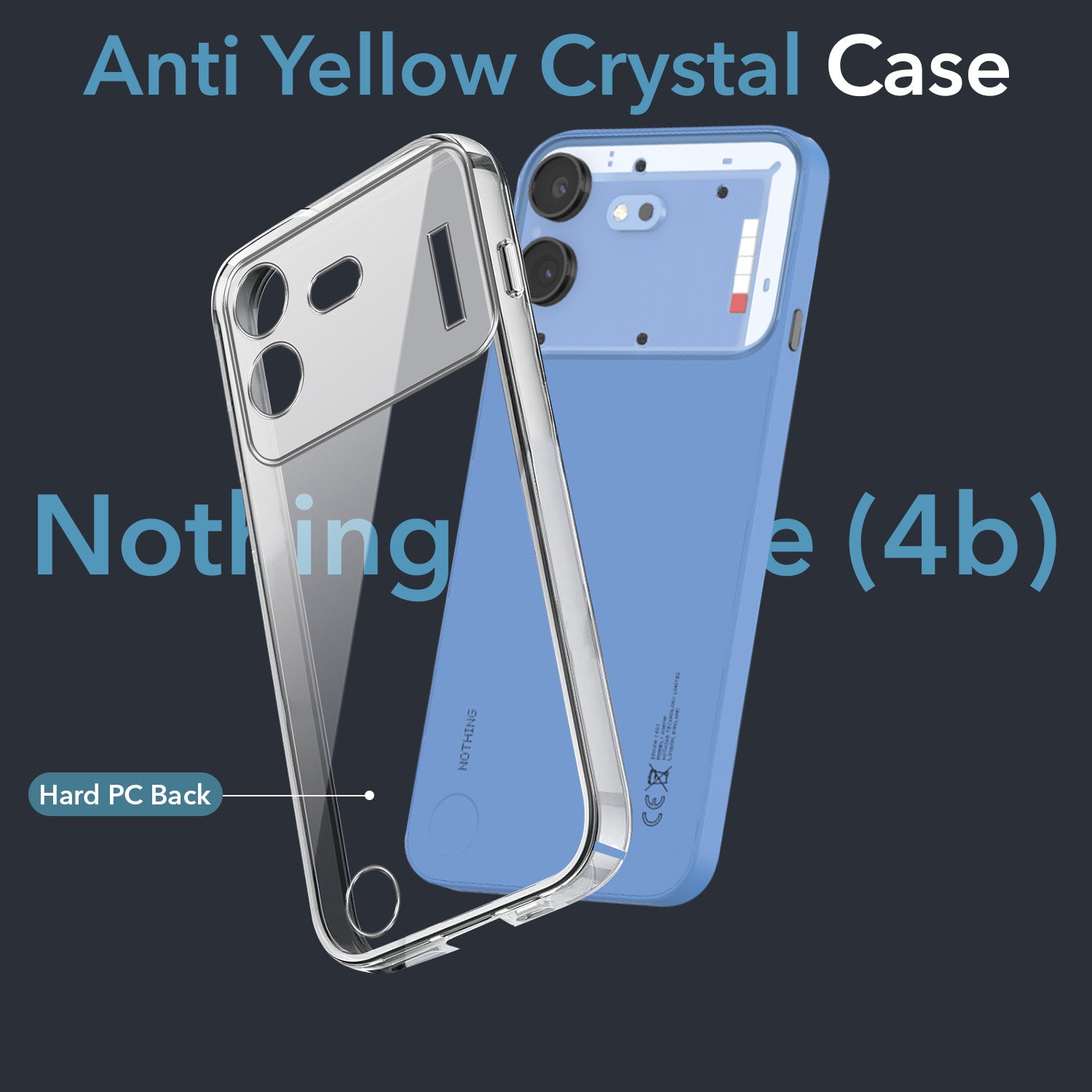 For Nothing Phone 4B 5G Back Cover Case Lifetime Anti-Yellow Clear (Sleek Hard Crystal | Shockproof and Camera Protection)