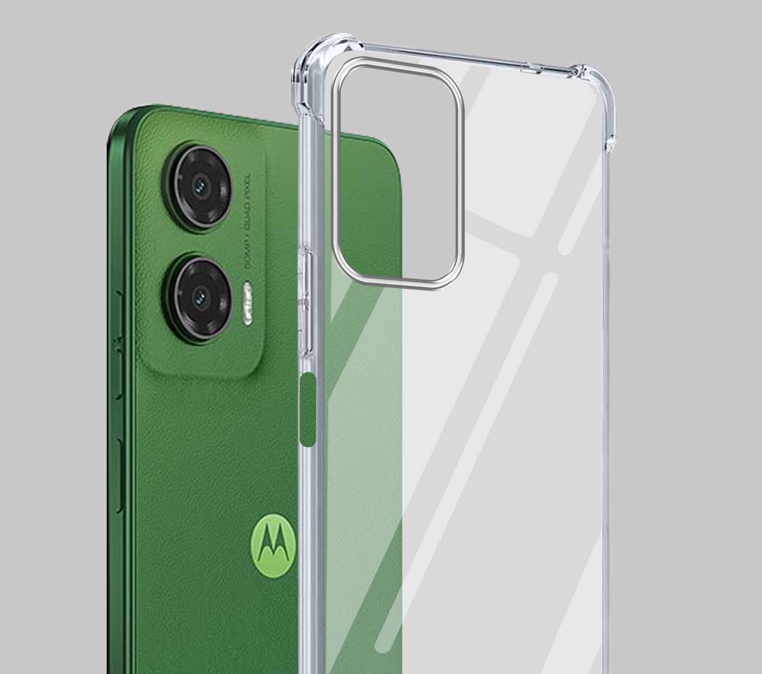 For Motorola Moto G35 Shockproof Back Cover Crystal-Clear (Drop & Camera Protection | Hard Polycarbonate)