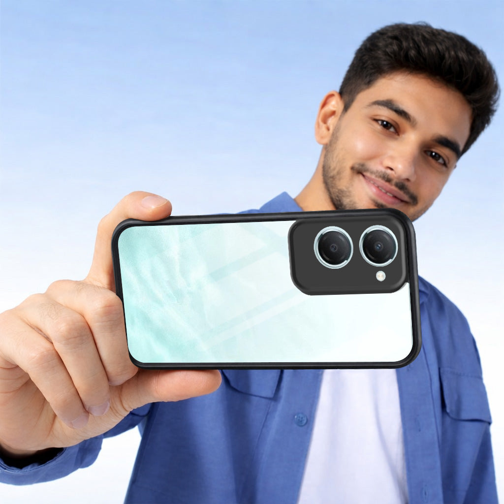 For Vivo iQOO Z9 Lite Combo with Back Cover and 9H Tempered Glass ( Lifetime Anti-Yellow | Crystal Clear Shockproof | Oleophobic Coating Screen Glass)