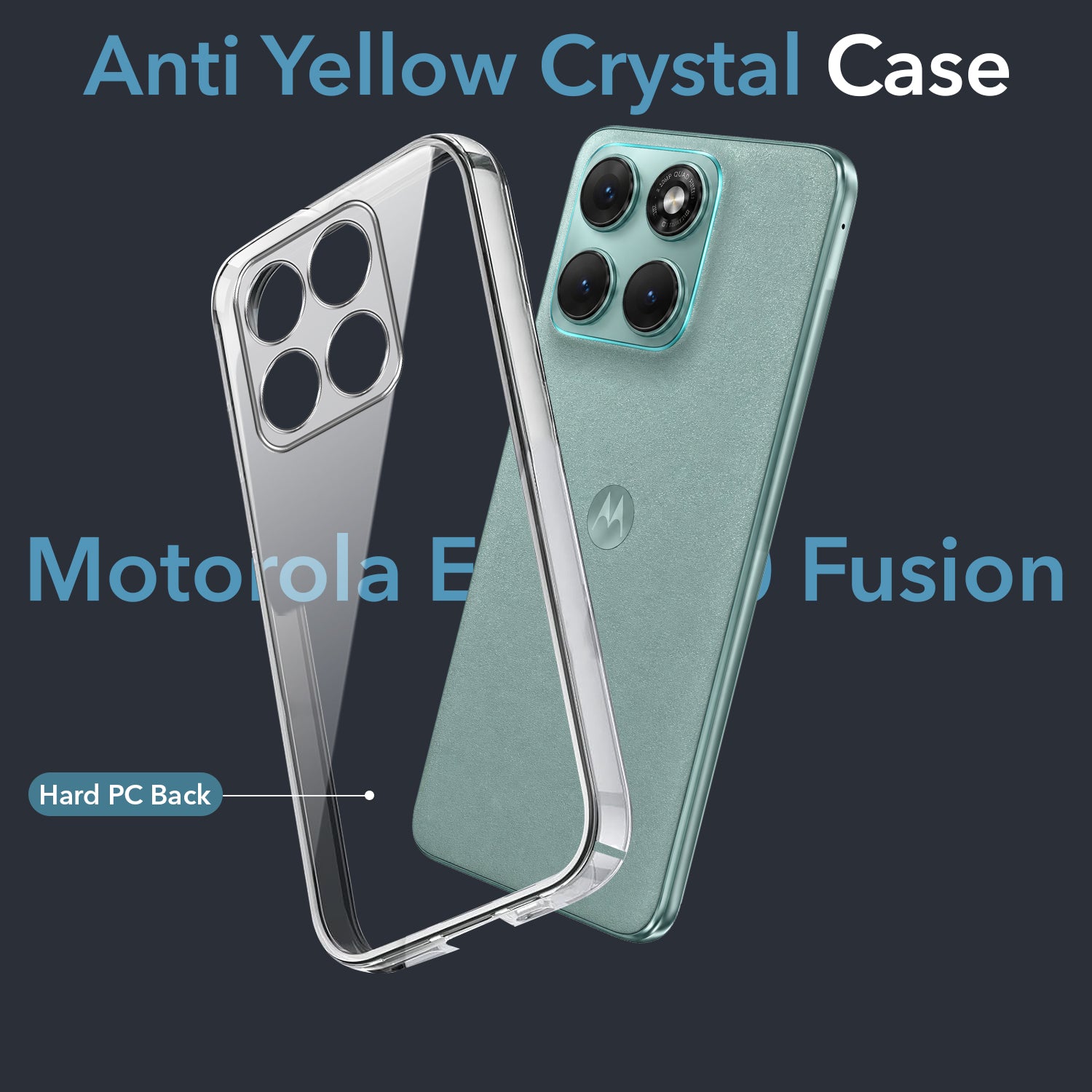 For Motorola Moto Edge 70 Fusion Back Cover Lifetime Anti-Yellow Clear (Sleek Hard Crystal | Shockproof and Camera Protection)