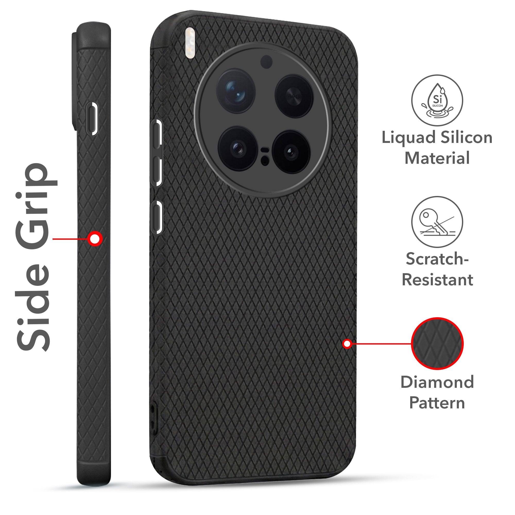 For Vivo X300 Pro Combo with Back Cover and 9H Tempered Glass (Liquid Silicone | Camera Protection | Oleophobic Coating Screen Glass)