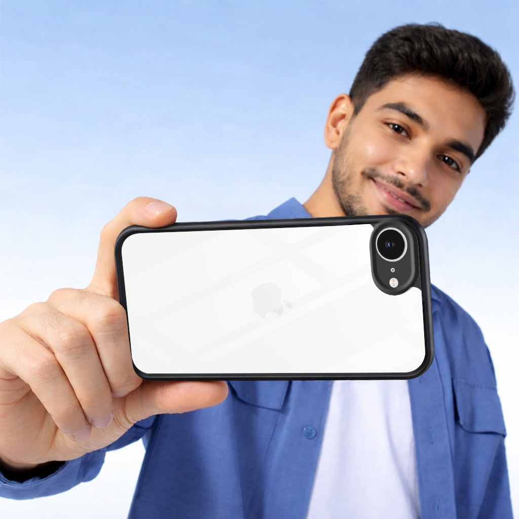 For Apple iPhone 16e | iPhone 17e Combo with Back Cover and 9H Tempered Glass (Lifetime Anti-Yellow | Crystal Clear Shockproof | Oleophobic Coating Screen Glass)