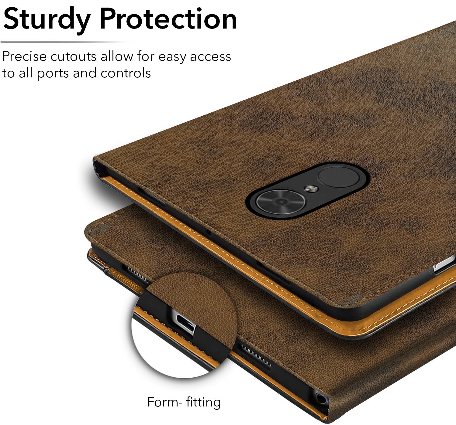 For Lenovo Tab V7 6.95 Inch PB-6505M/6505MC Flip Cover Folio Cover (PU Leather | Multi-Angle Smart Stand | Card Storage Slots | Silicone Back Pouch)