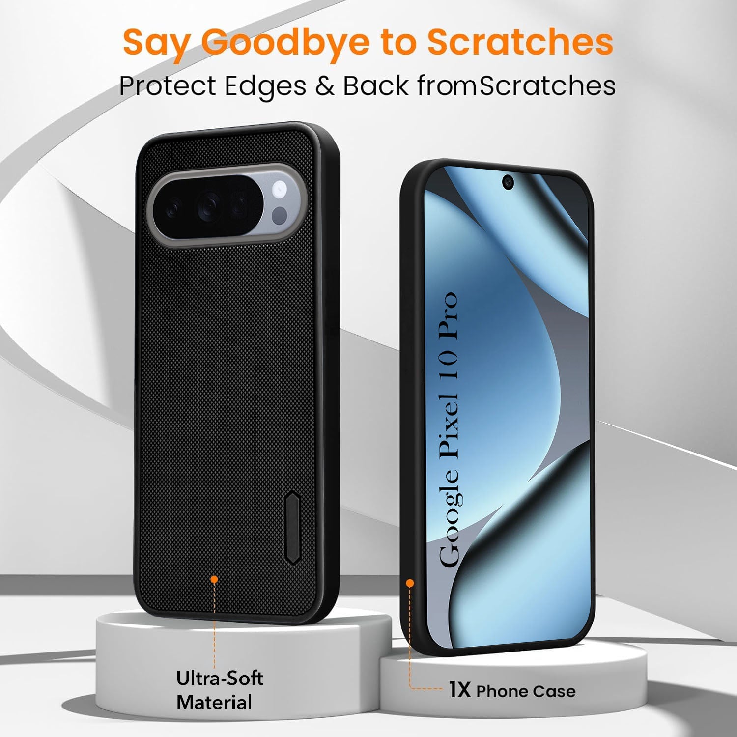 For Google Pixel 10 Pro Combo (Textured Grip Design | Micro-Fiber Cloth Inside | Oleophobic Coating Screen Glass)