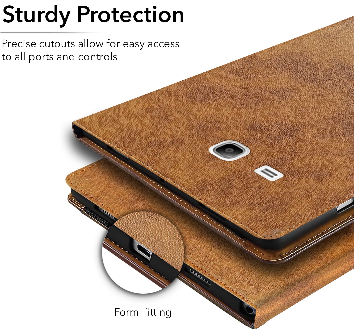 For Samsung Galaxy Tab 3V T116 7 Inch SM-T116/T116BU/T116NQ/SM-T116NU/T116NY Flip Cover Folio Cover (PU Leather | Multi-Angle Smart Stand | Card Storage Slots | Silicone Back Pouch)